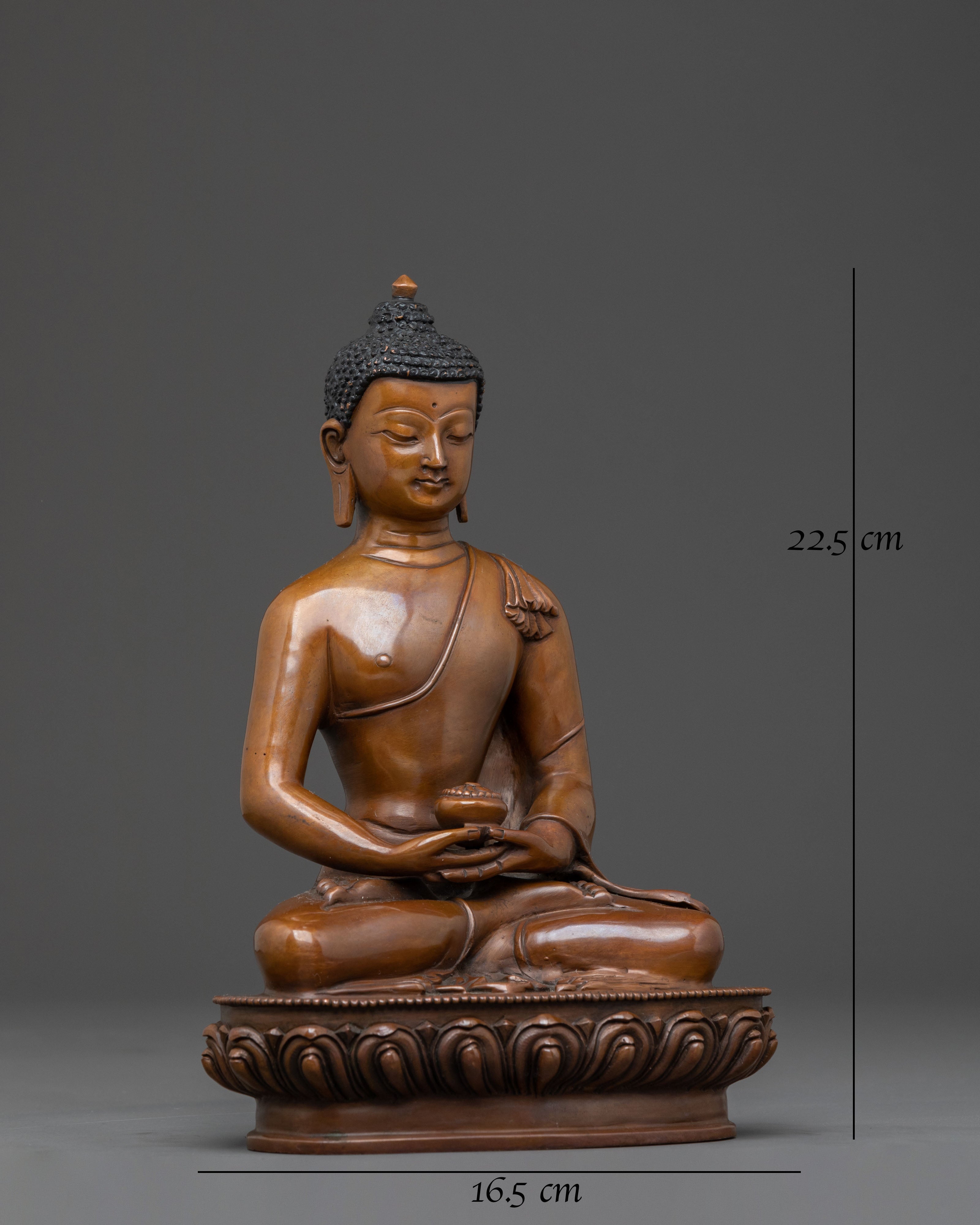 Amitabha Buddha Sacred Statue: Oxidized Serenity