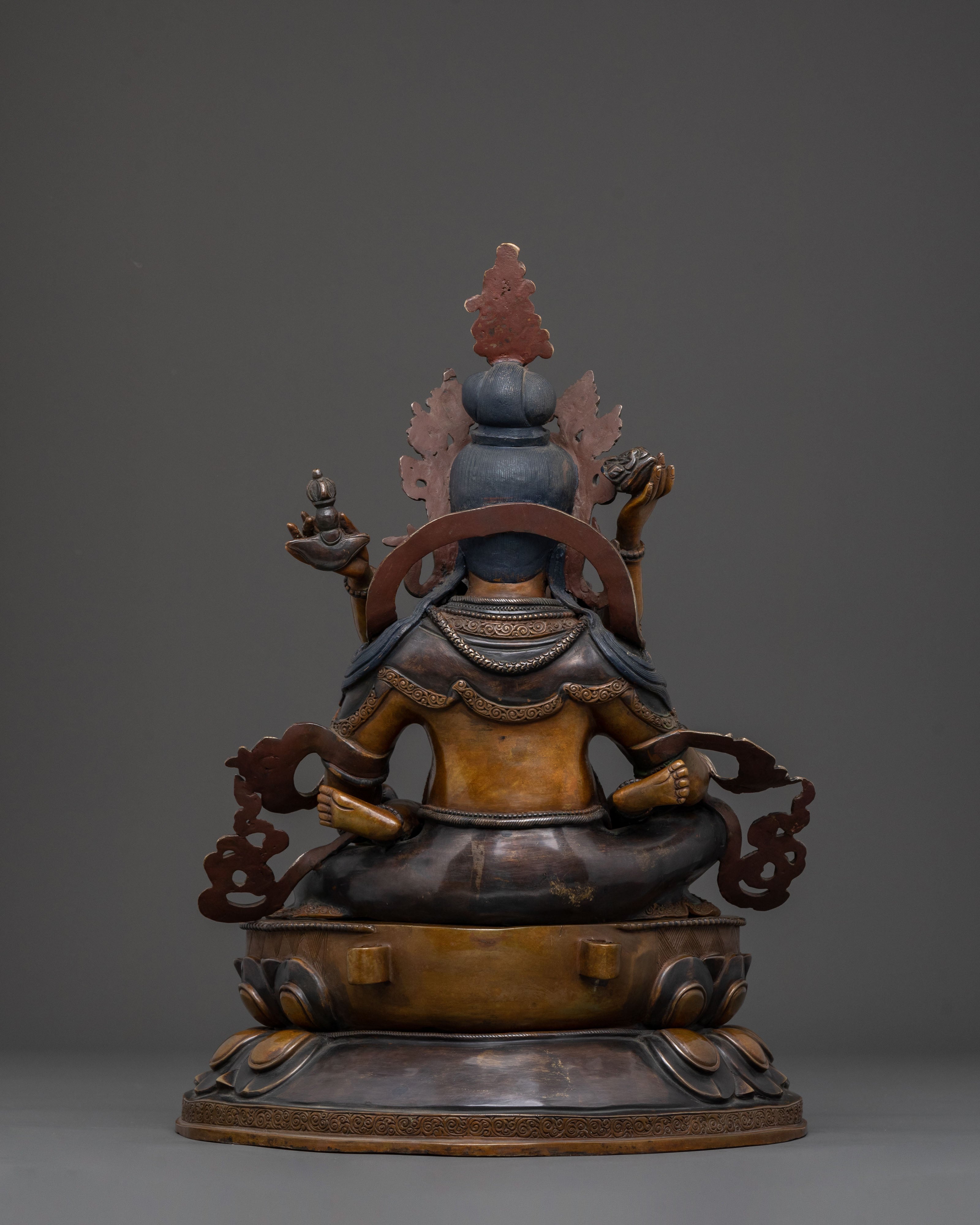 Handcrafted Green Dzambhala Spiritual Statue