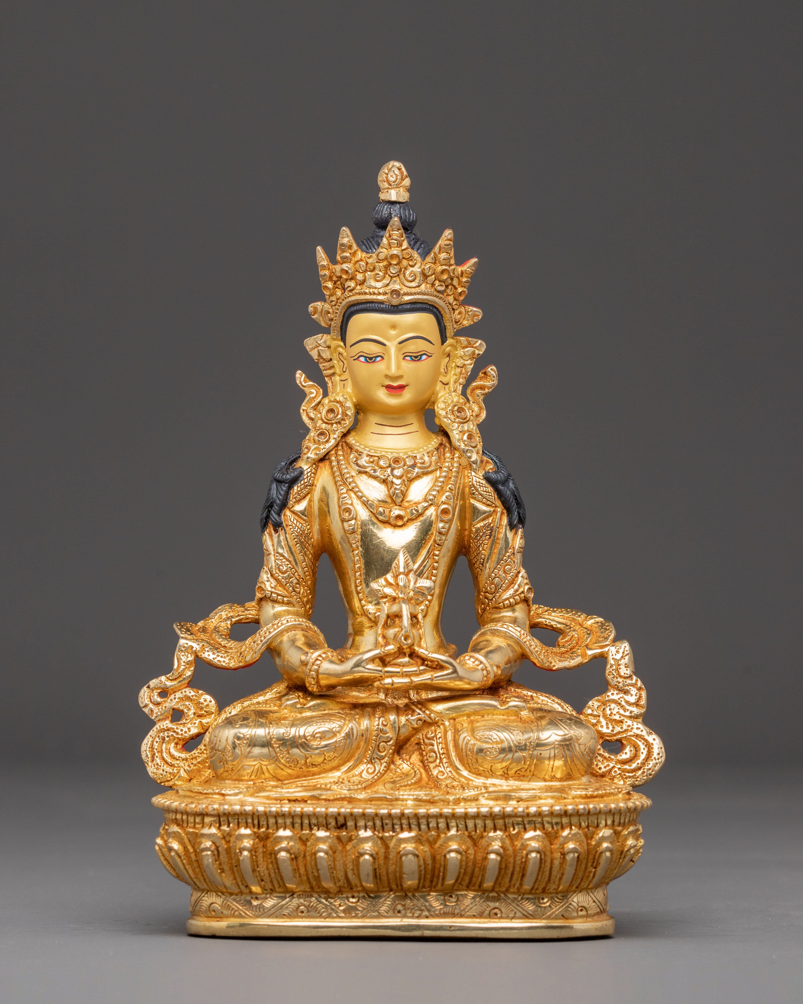 Amitayus Copper Statue Symbolizing Longevity | Handmade in Nepal