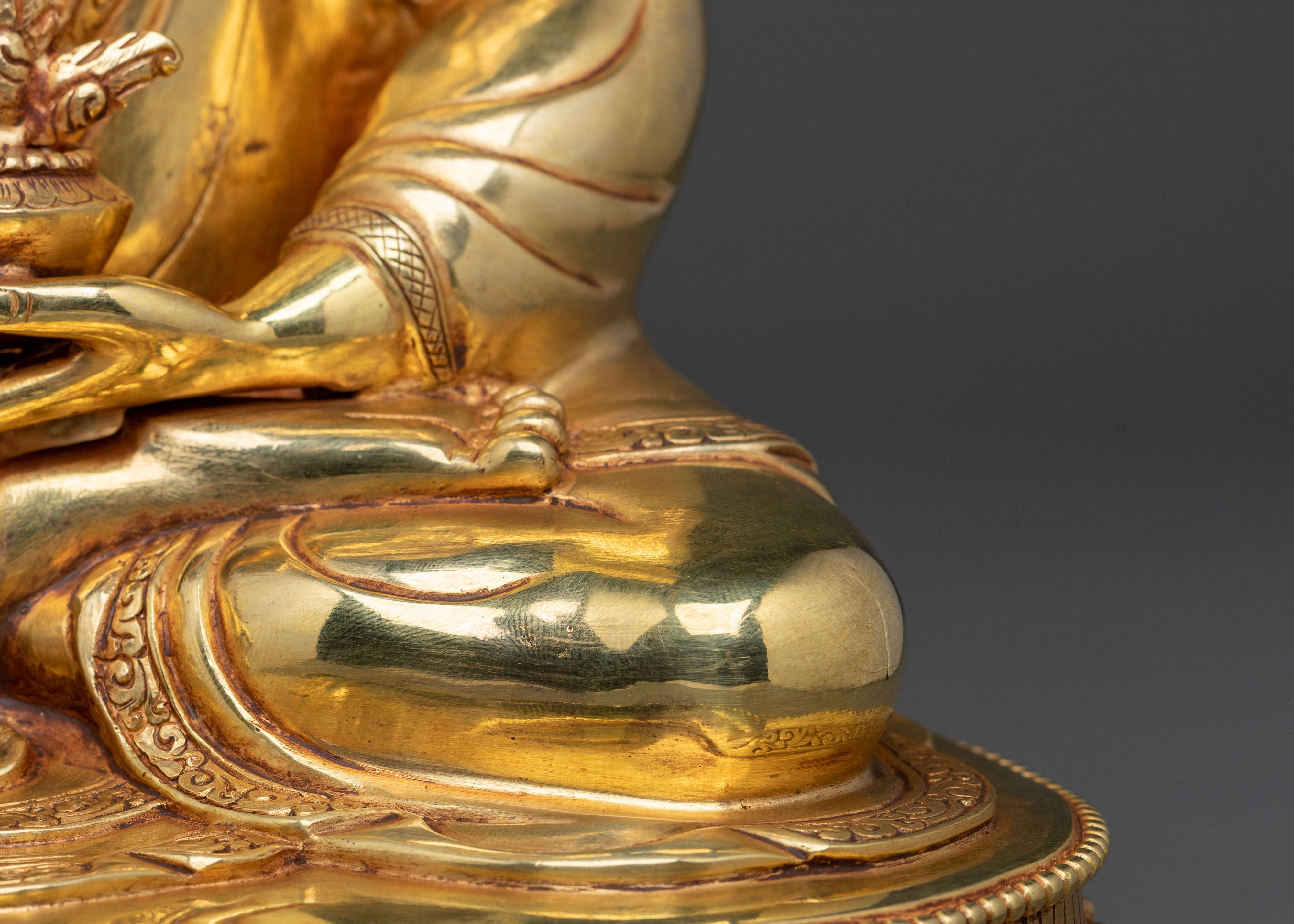 Medicine Buddha Serenity Sculpture | 24K Gold Gilded