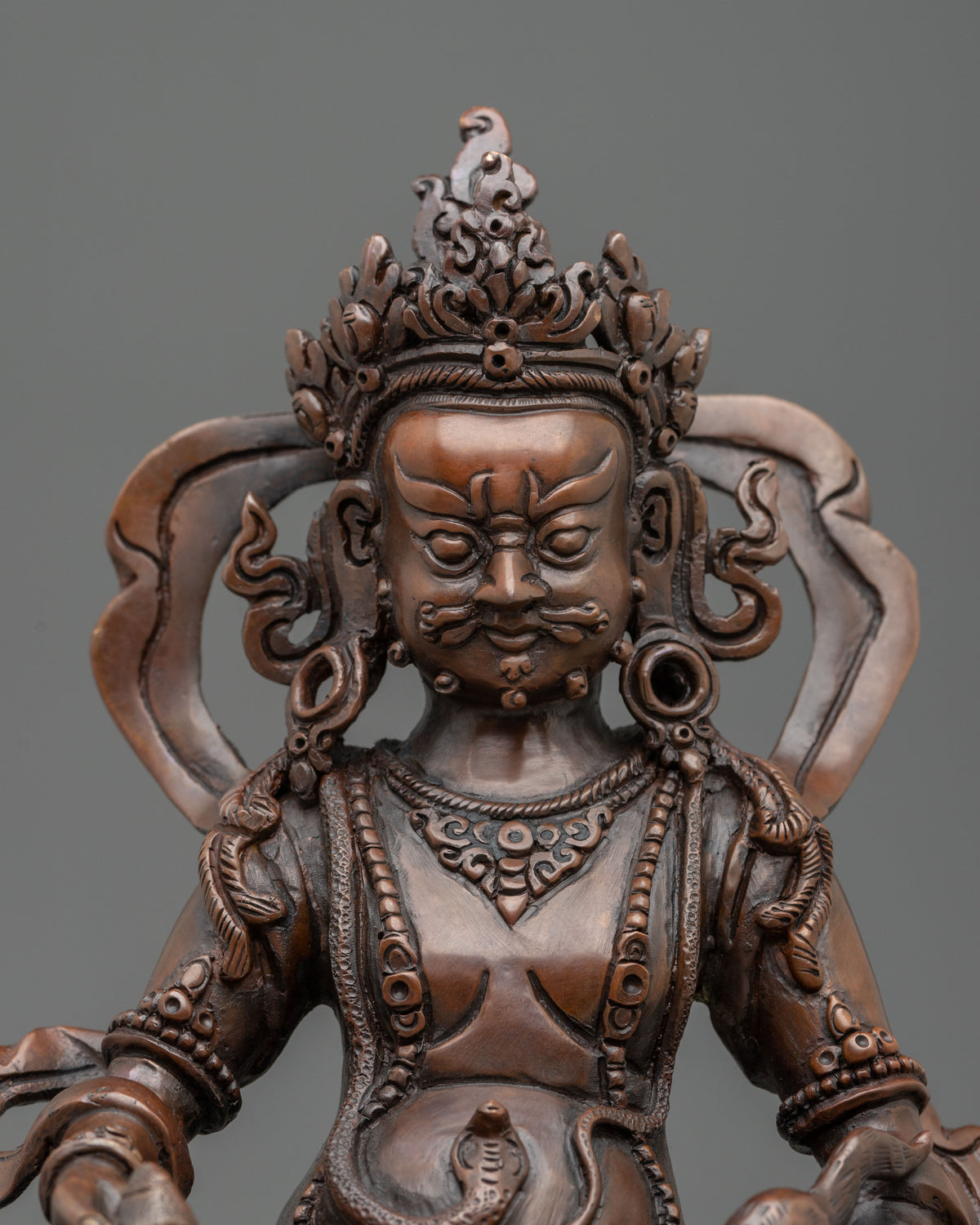 Dzambhala Sculpture in Oxidized Copper | Home Decor
