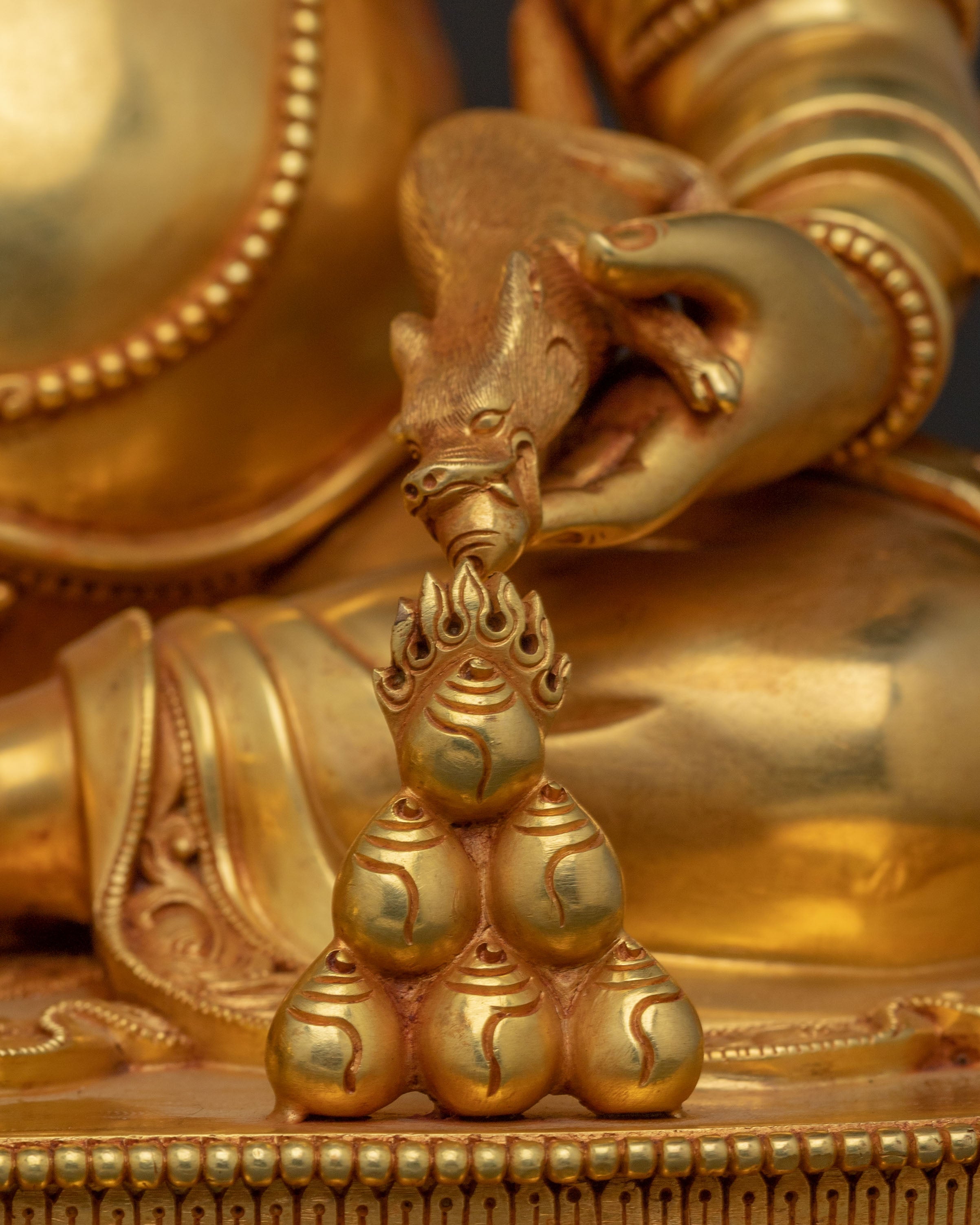 Yellow Dzambhala Wealth Deity Traditional Statue