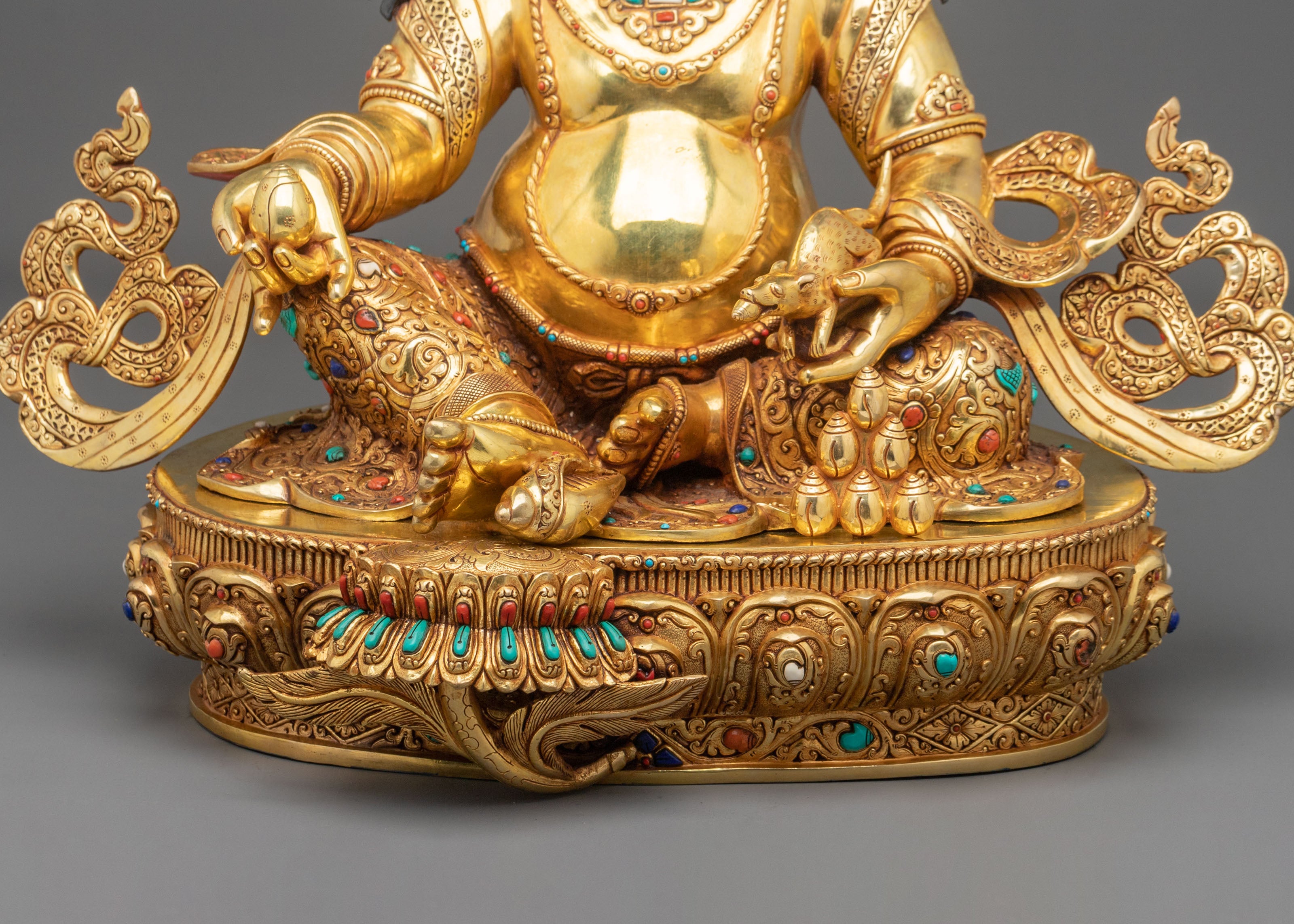 Dzambhala 24K Gold-Coated Statue | Nepalese Craftsmanship