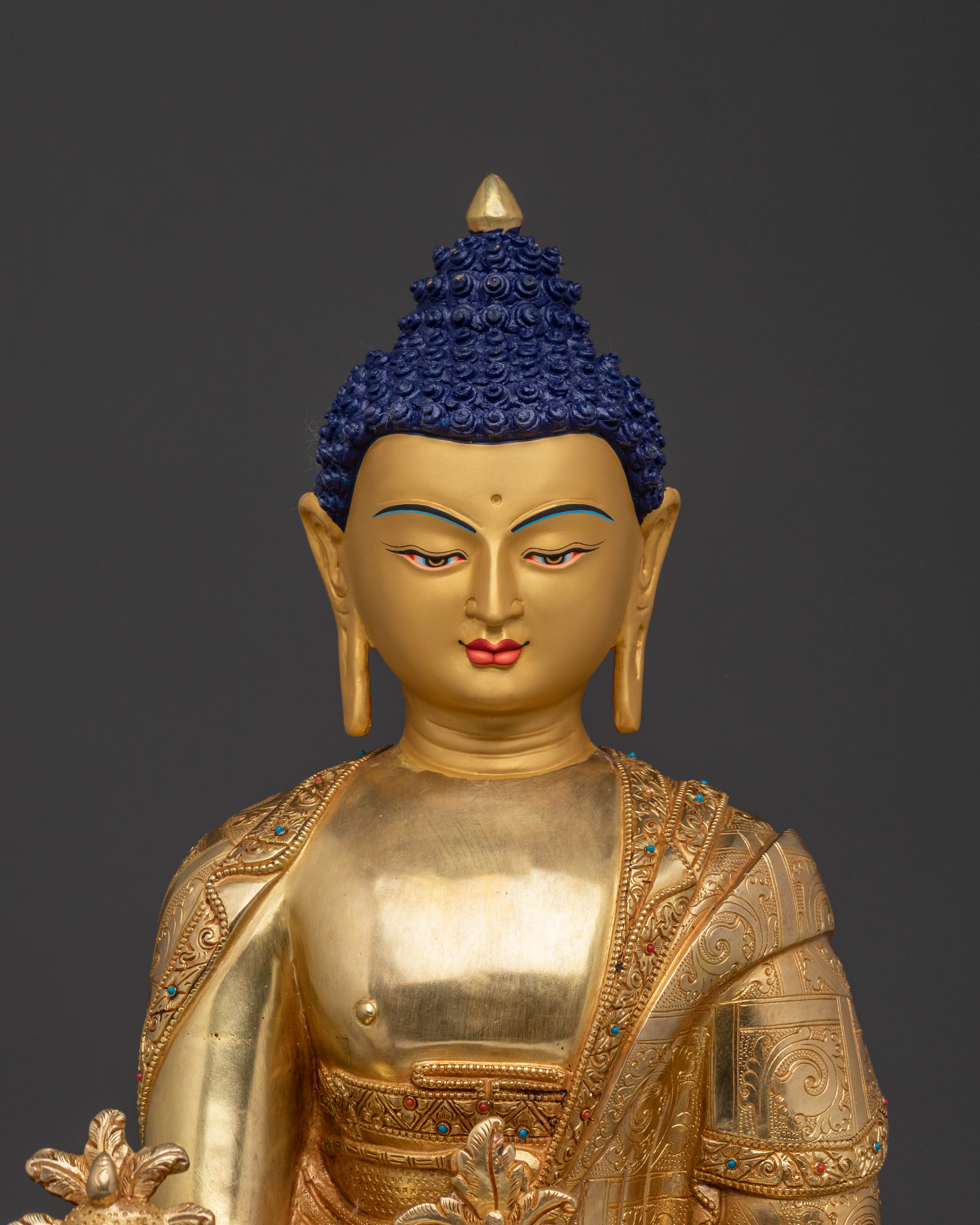 Divine Healer Medicine Buddha Statue | Exquisite Gilded Copper
