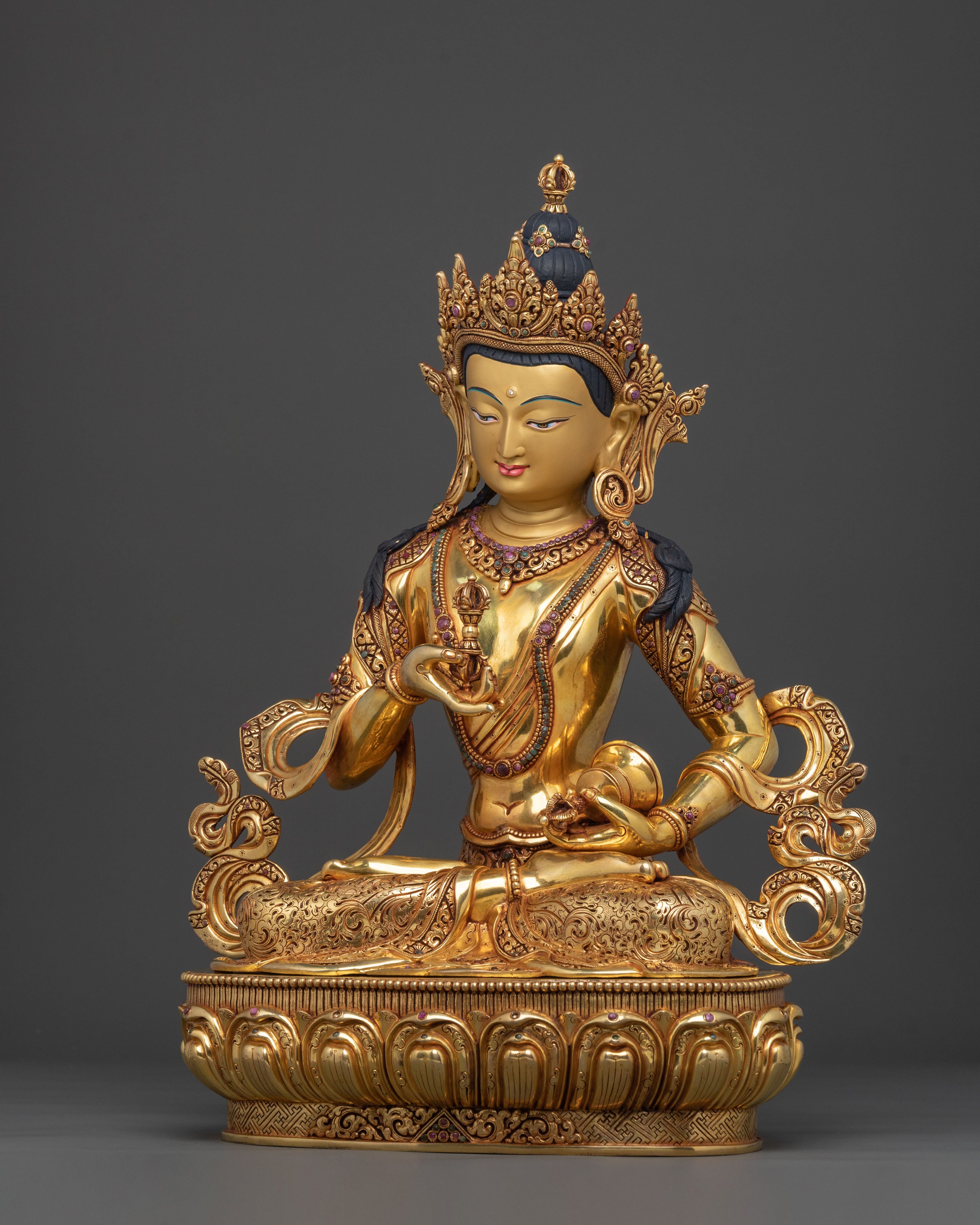 Vajrasattva: 24K Gold Gilded Copper Statue