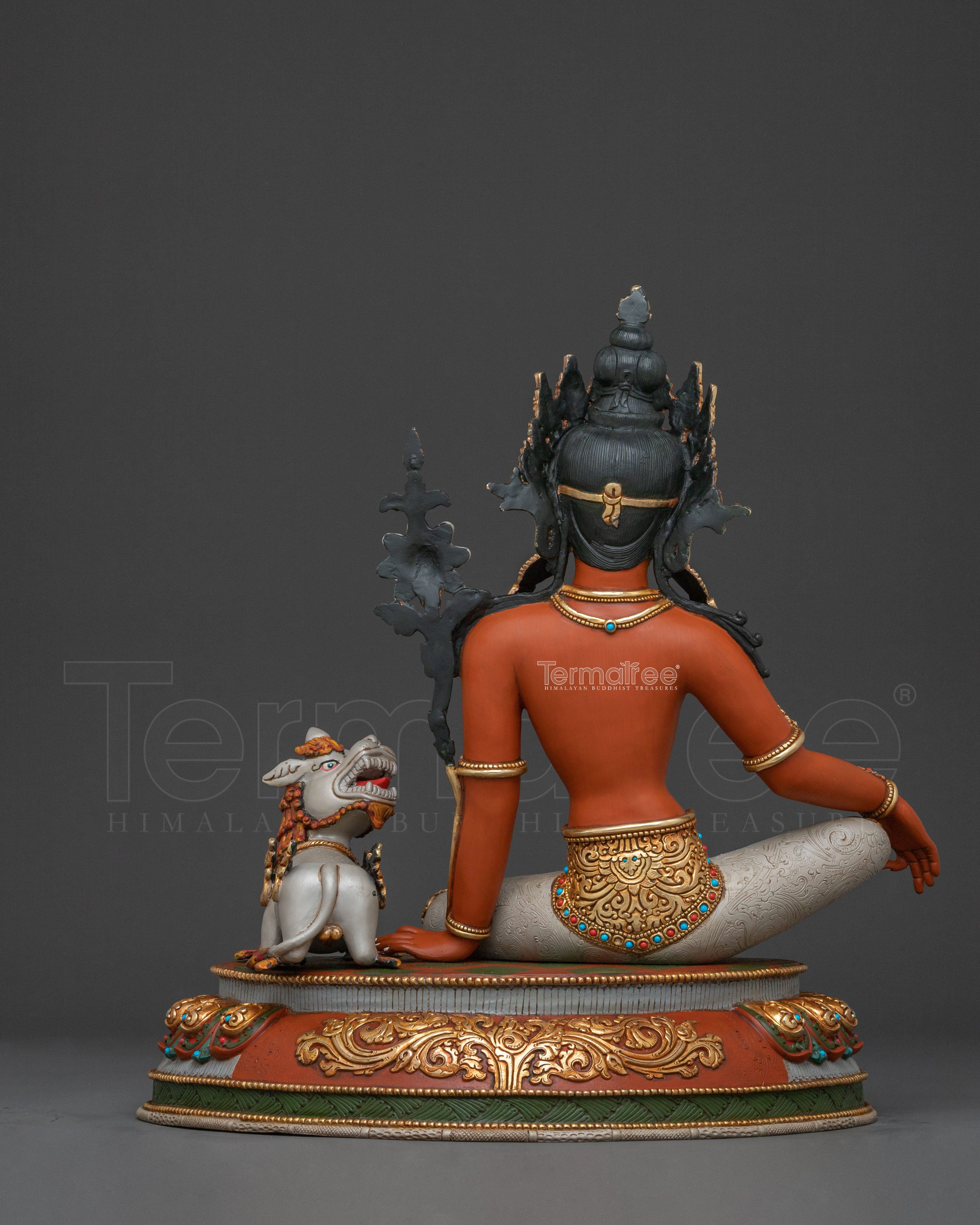Majestic Wisdom Deity Simhanada Manjushri Statue