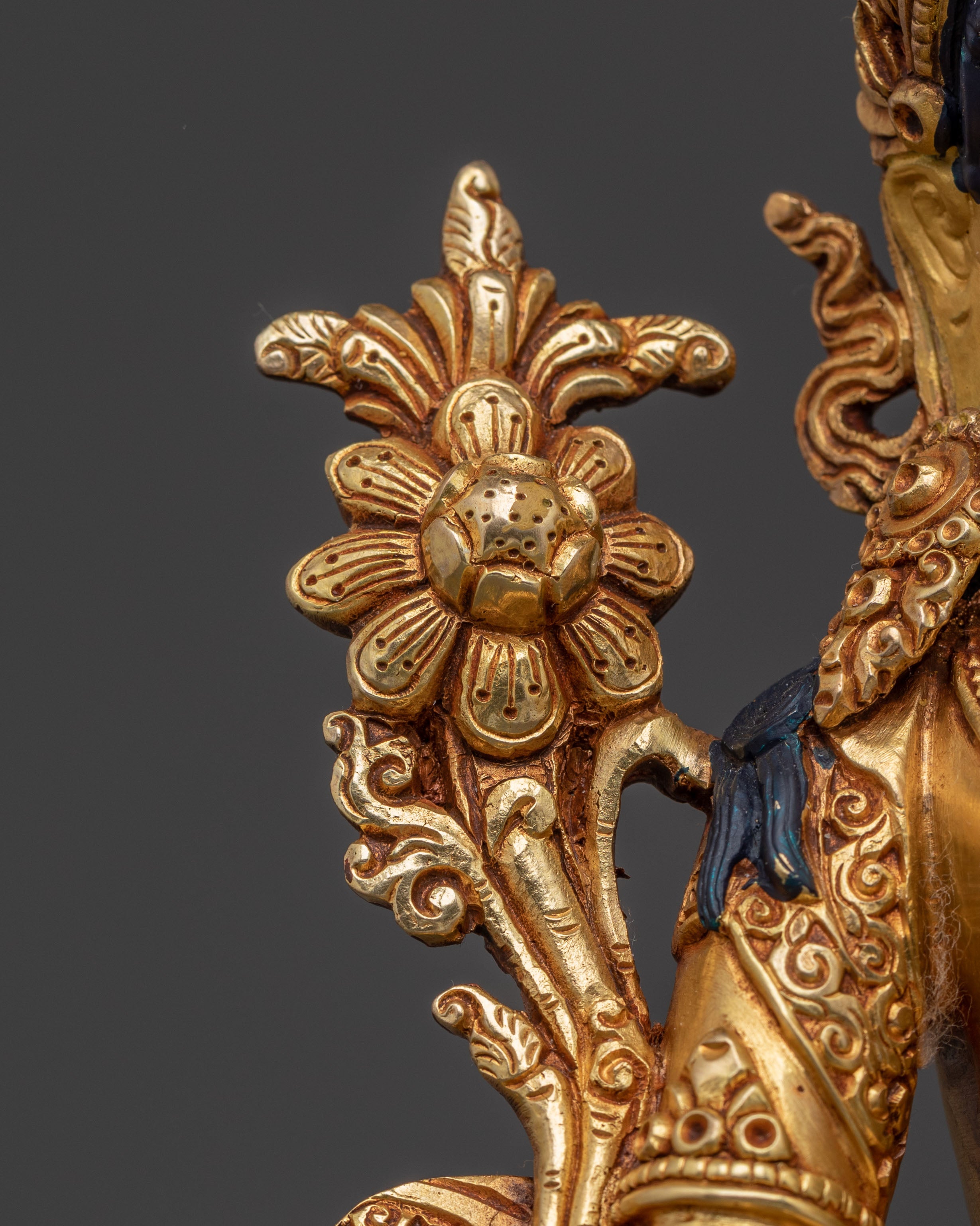 Handcrafted White Tara 24K Gold Gilded Statue