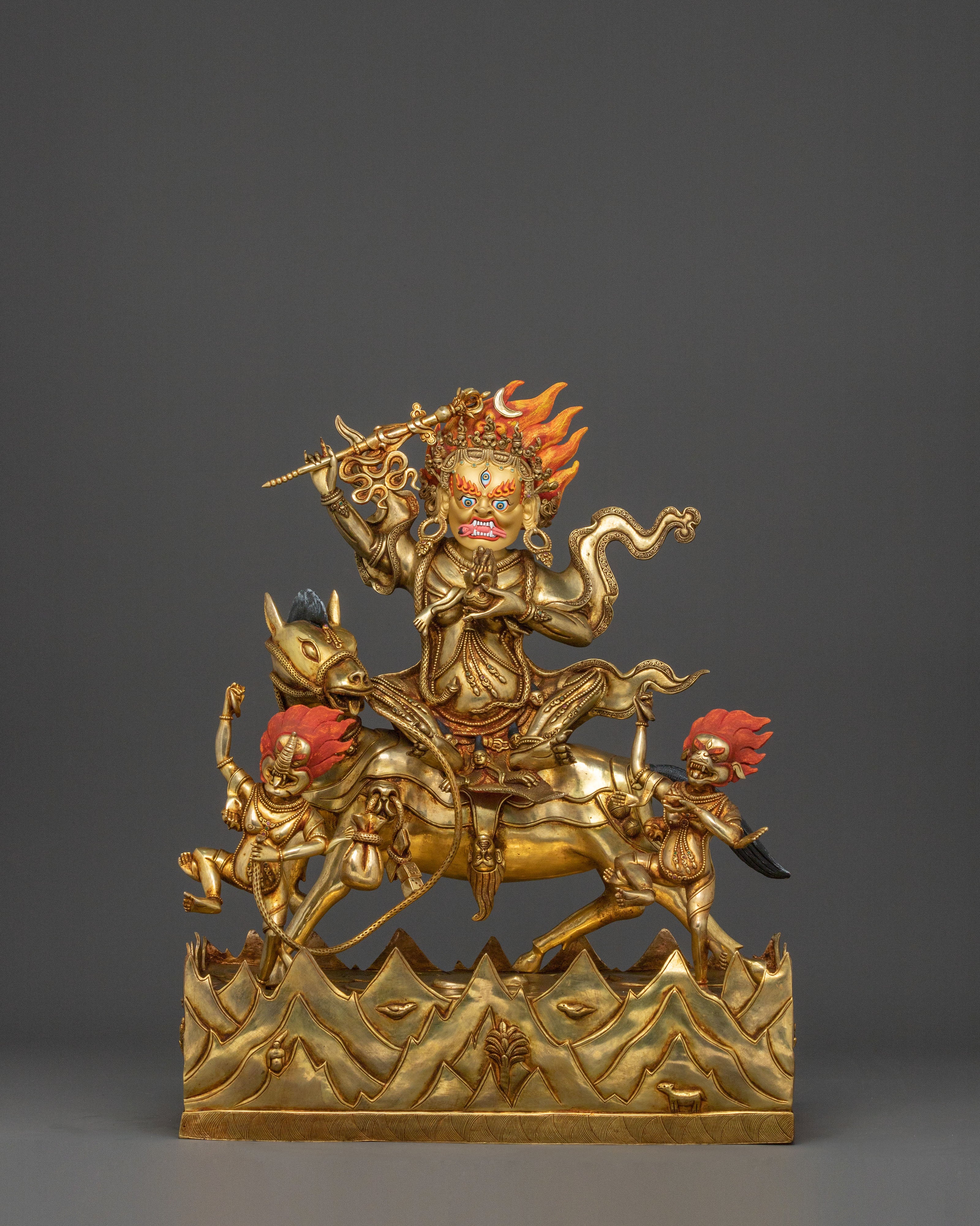 Palden Lhamo Wrathful Figure: Masterfully Gilded Protector
