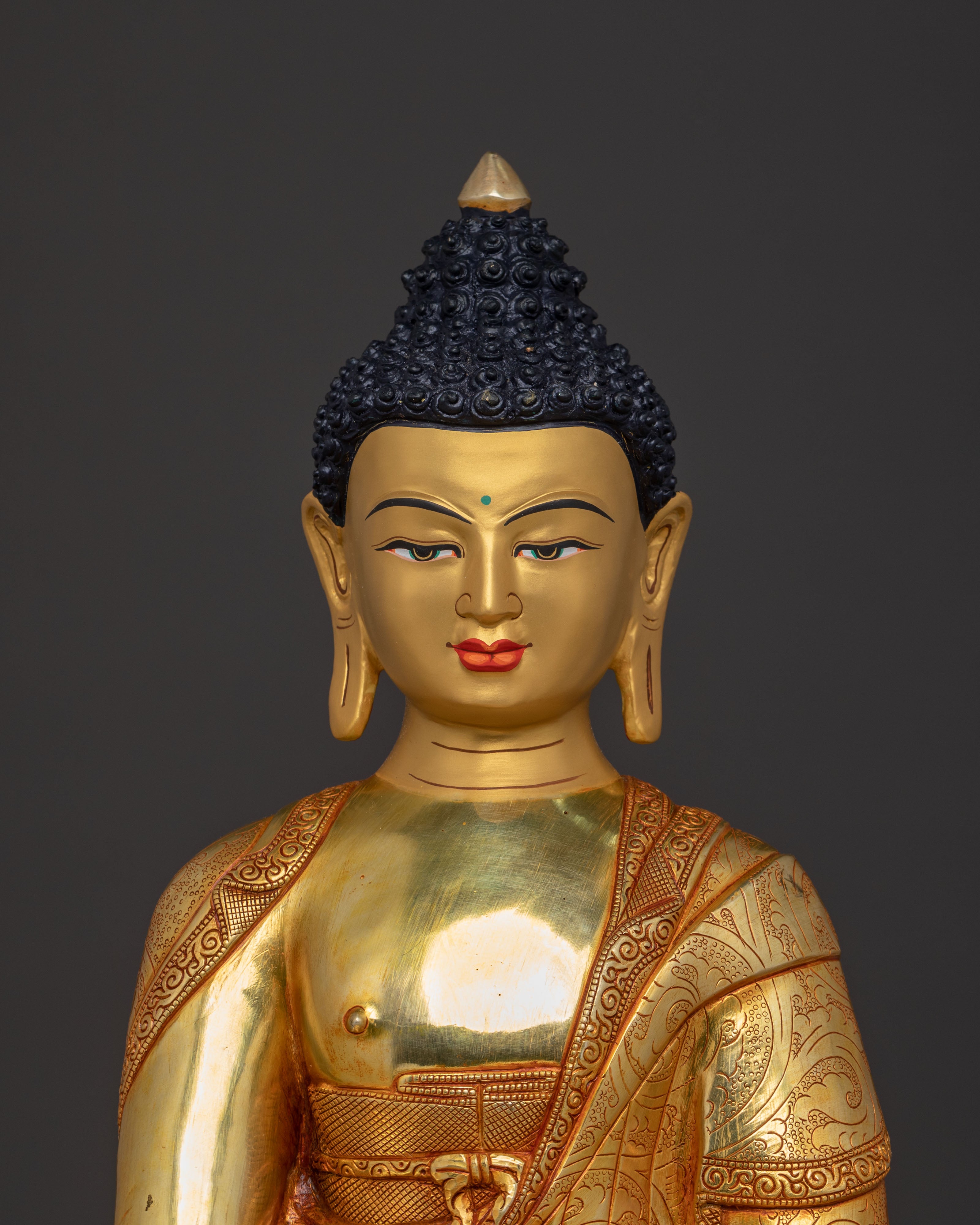 Shakyamuni Buddha Statue | 24K Gold Gilded
