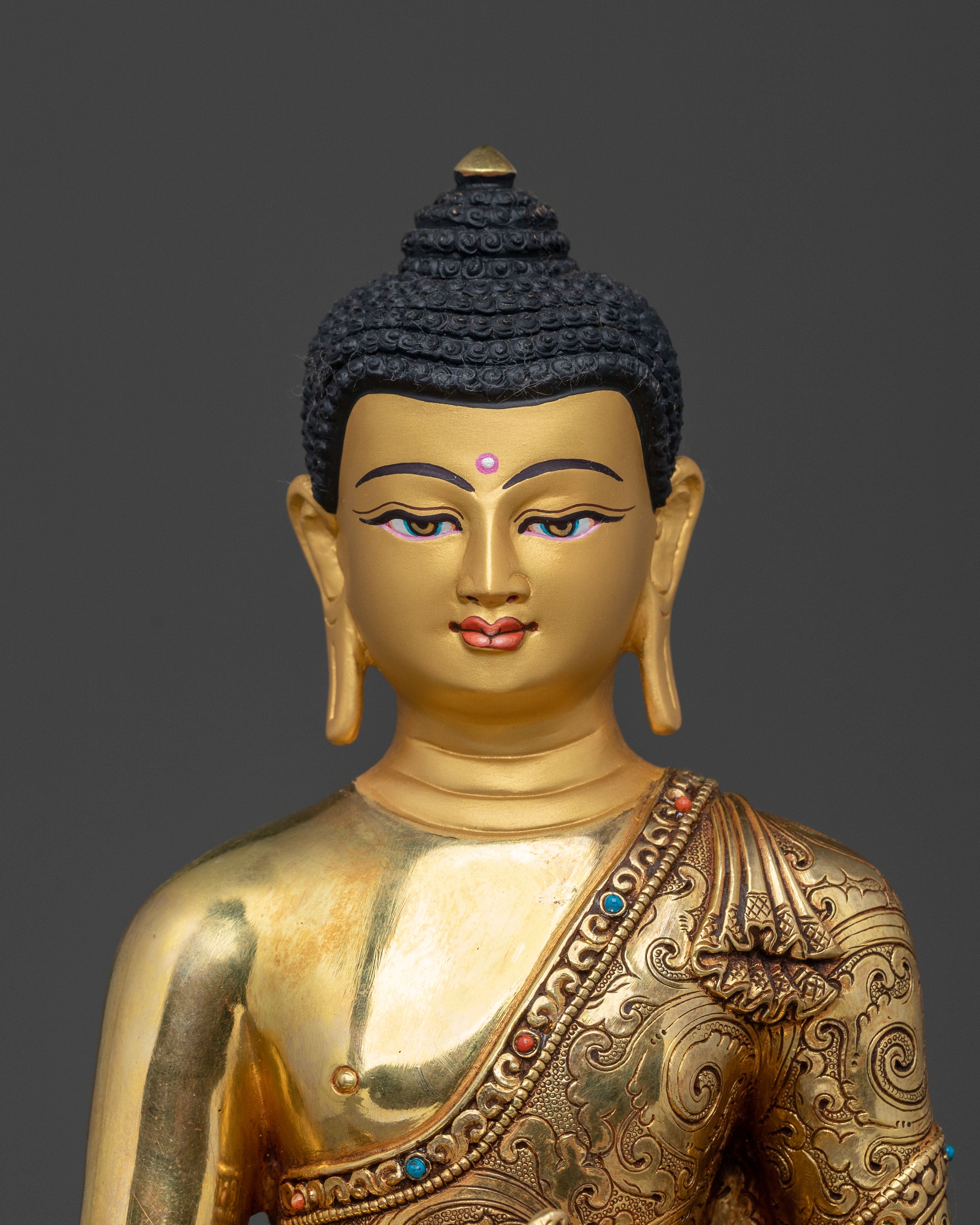 Golden Three Buddhas Spiritual Statue Set