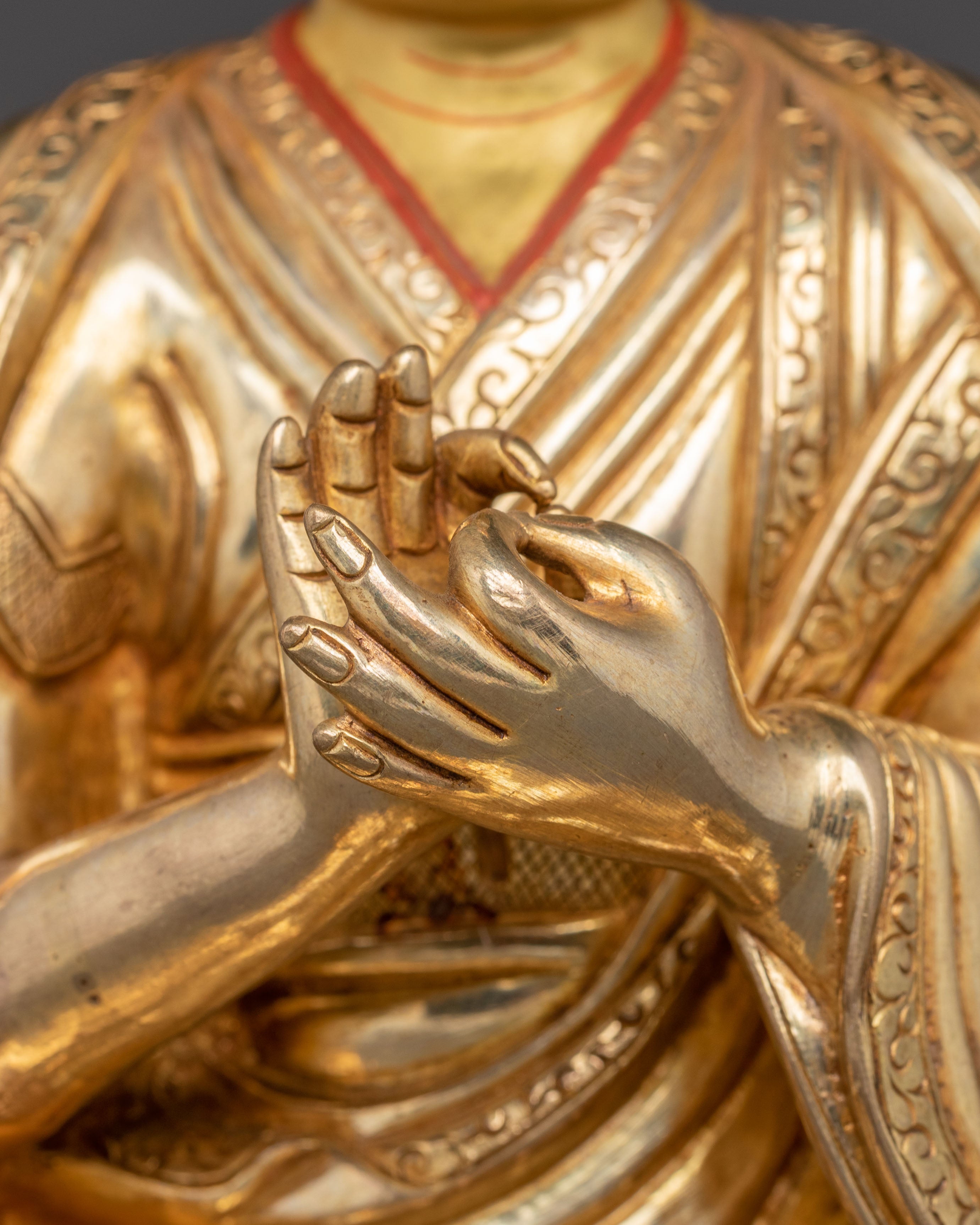 Handmade Karmapa Copper Body Statue | Gilded in 24K Gold
