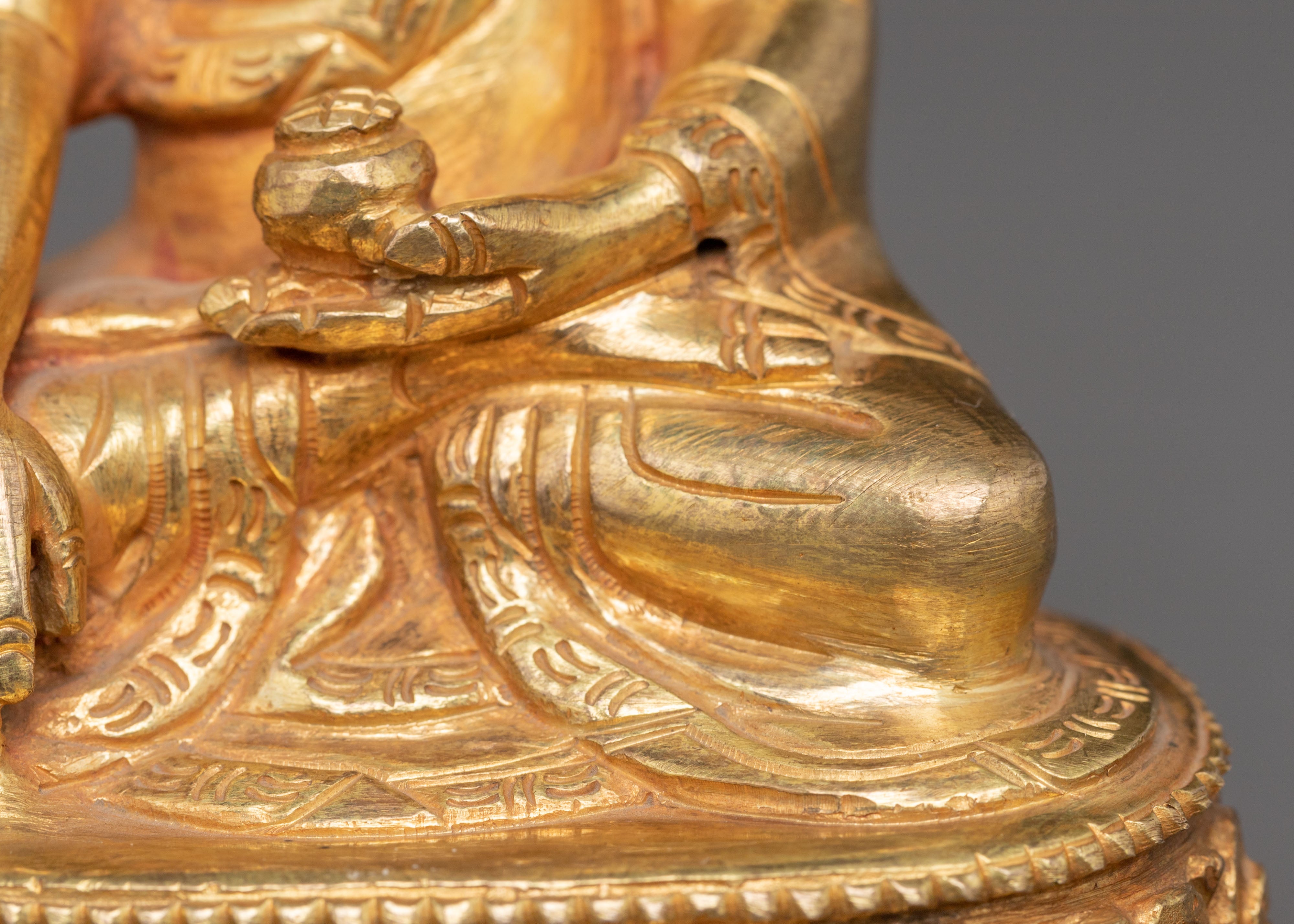 Shakyamuni Buddha Golden Statue | Meditation Decor