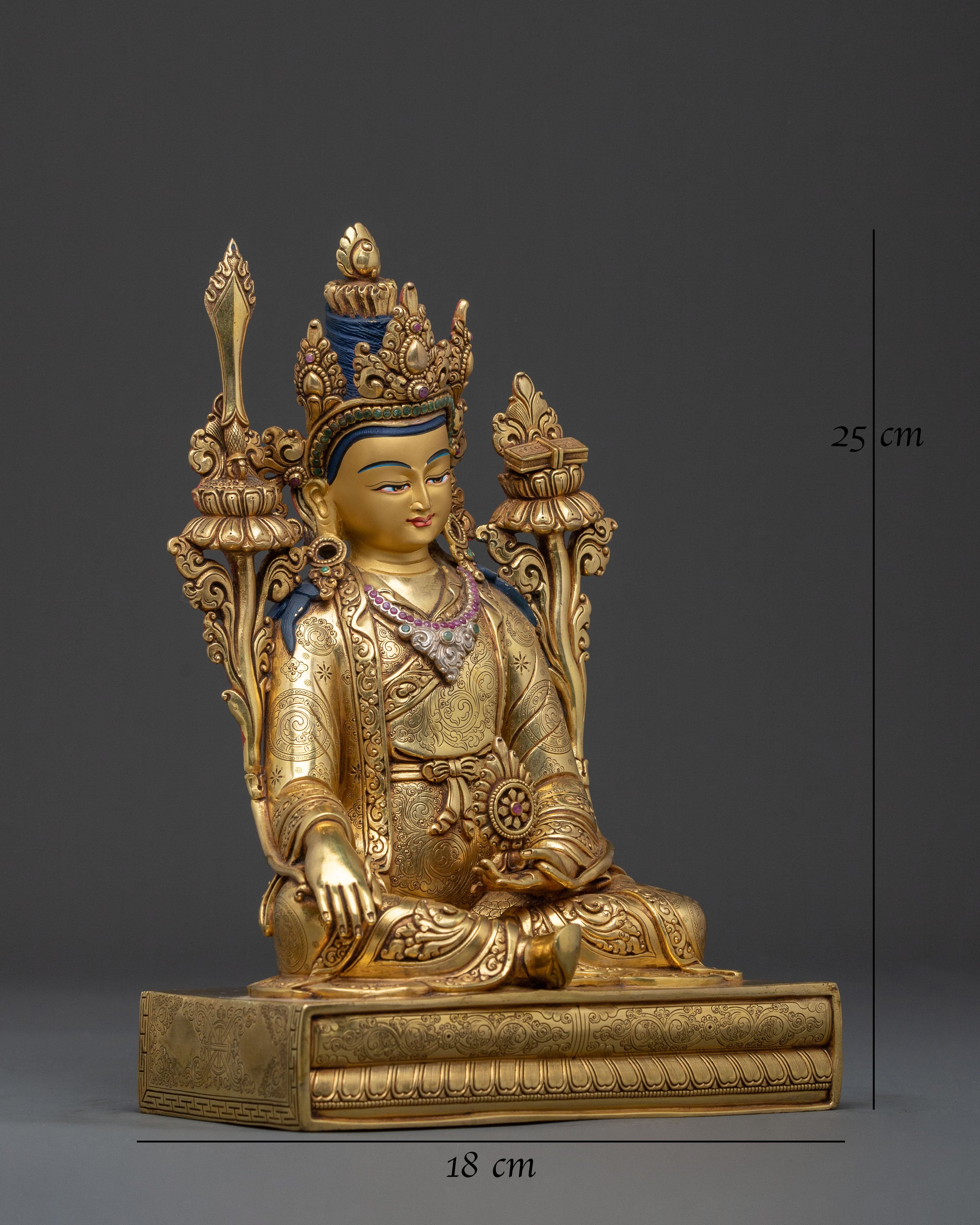 Trisong Detsen: Royal 24K Gold Gilded Statue