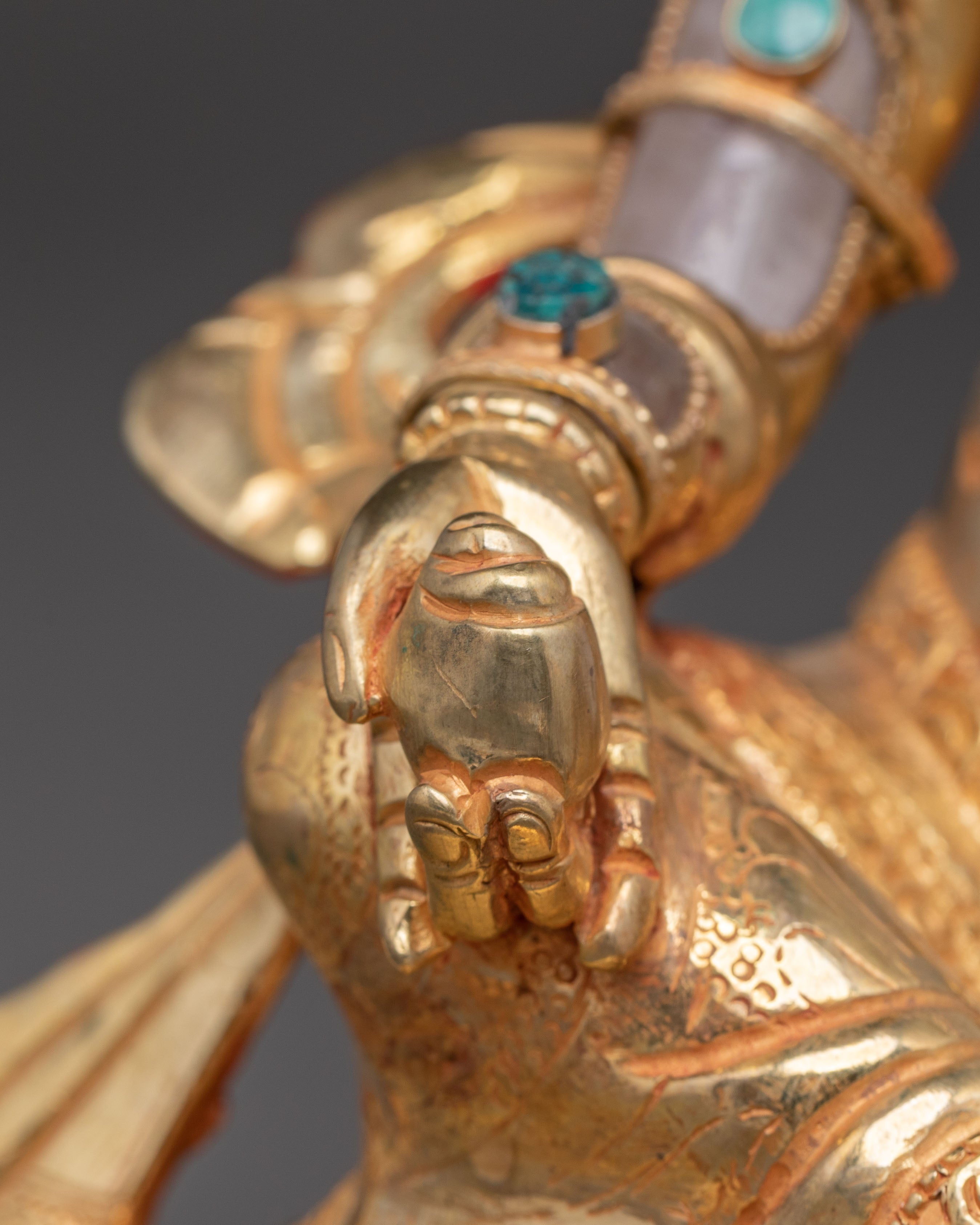 Crystal Dzambhala Statue: Buddhist Deity of Wealth and Prosperity