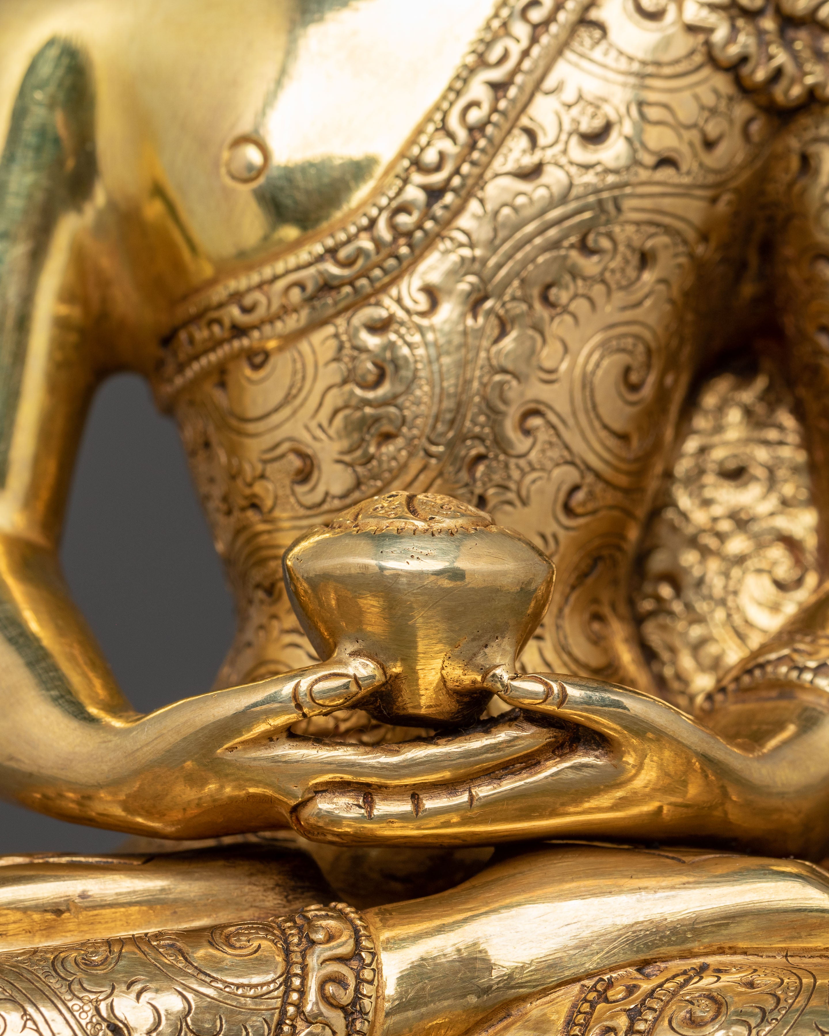 Handcrafted Amitabha Golden Statue | Buddhist Spiritual Art