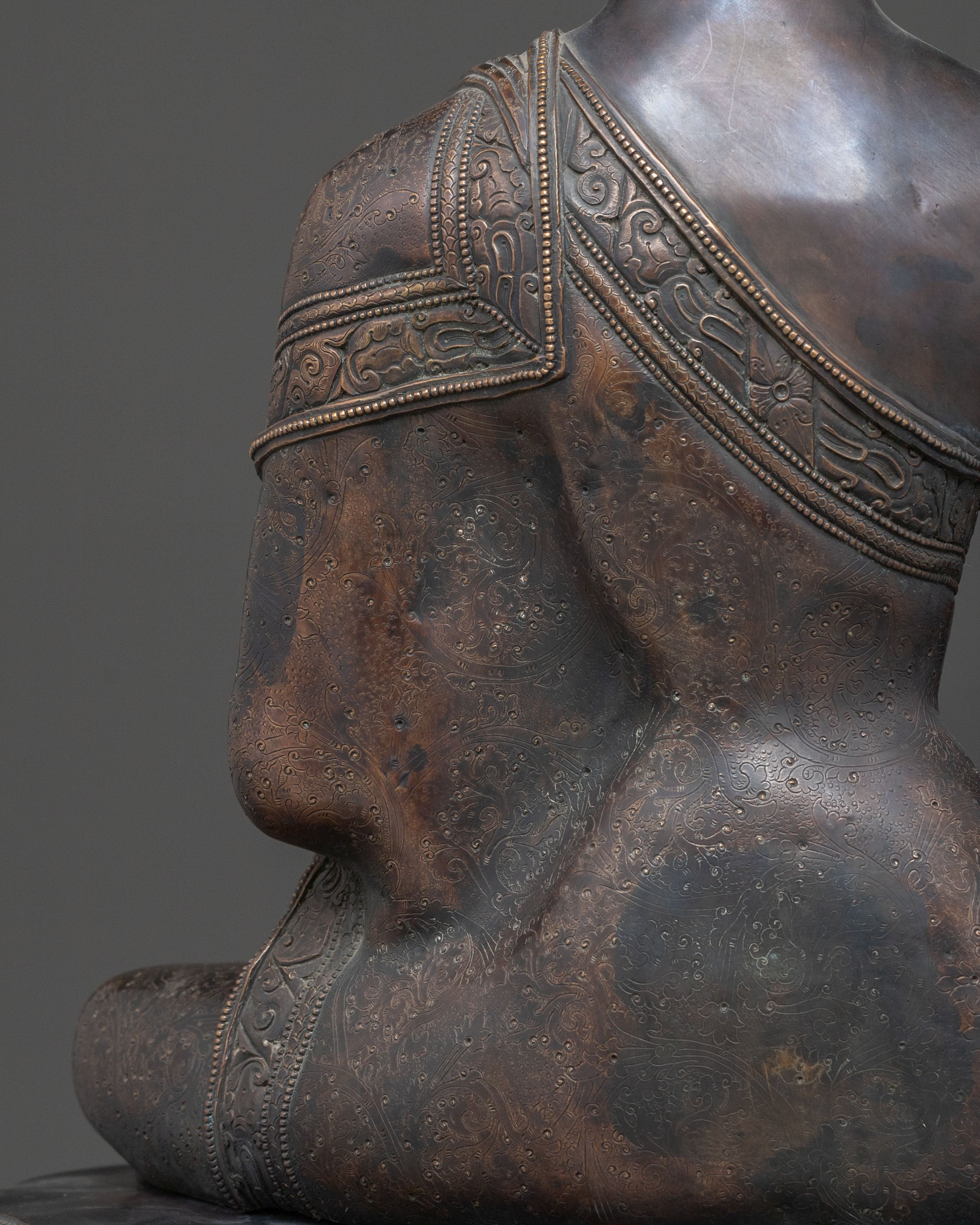 Shakyamuni Buddha Statue | Oxidized Copper Figurine