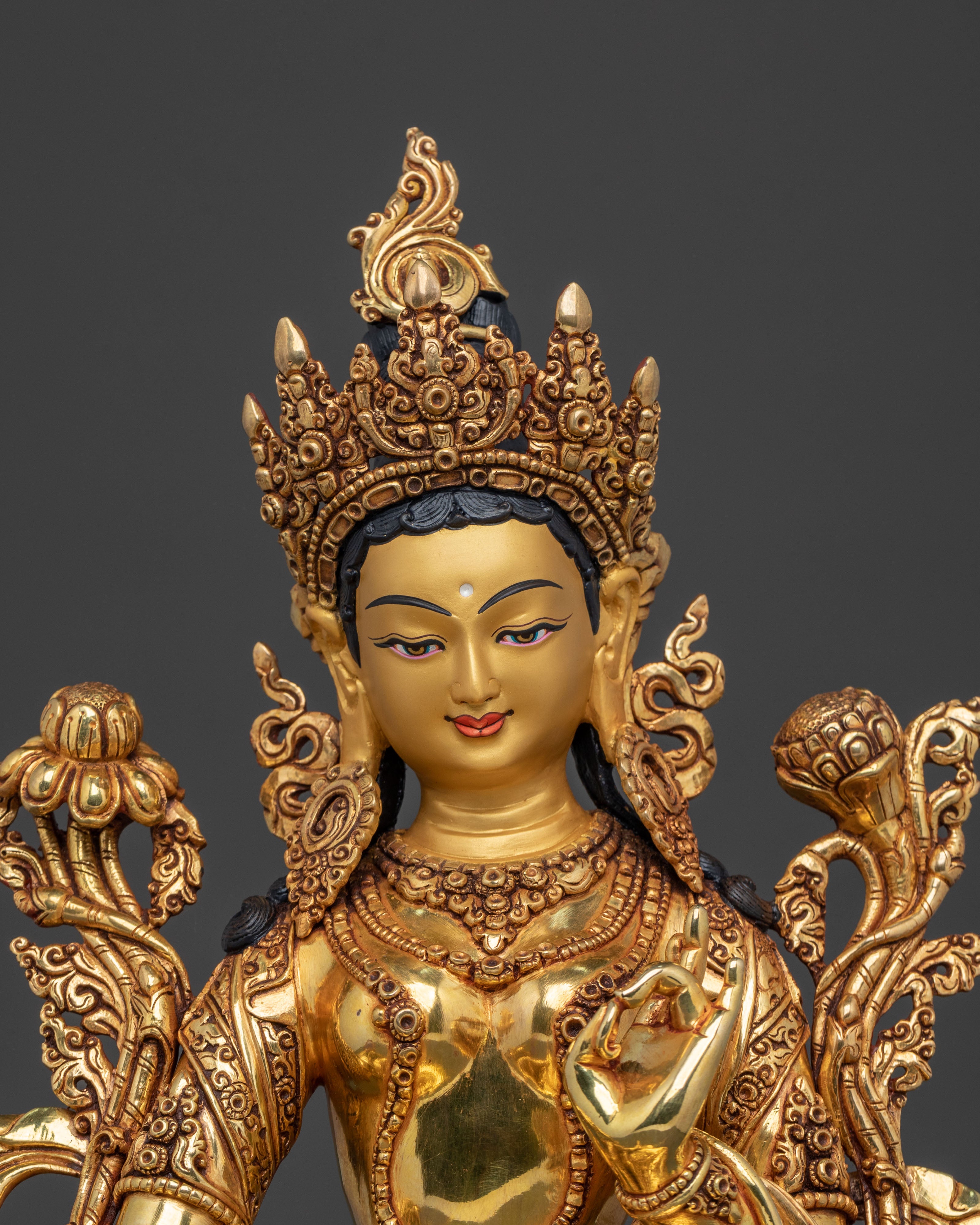 Sacred Protection Green Tara Statue: Compassionate Goddess