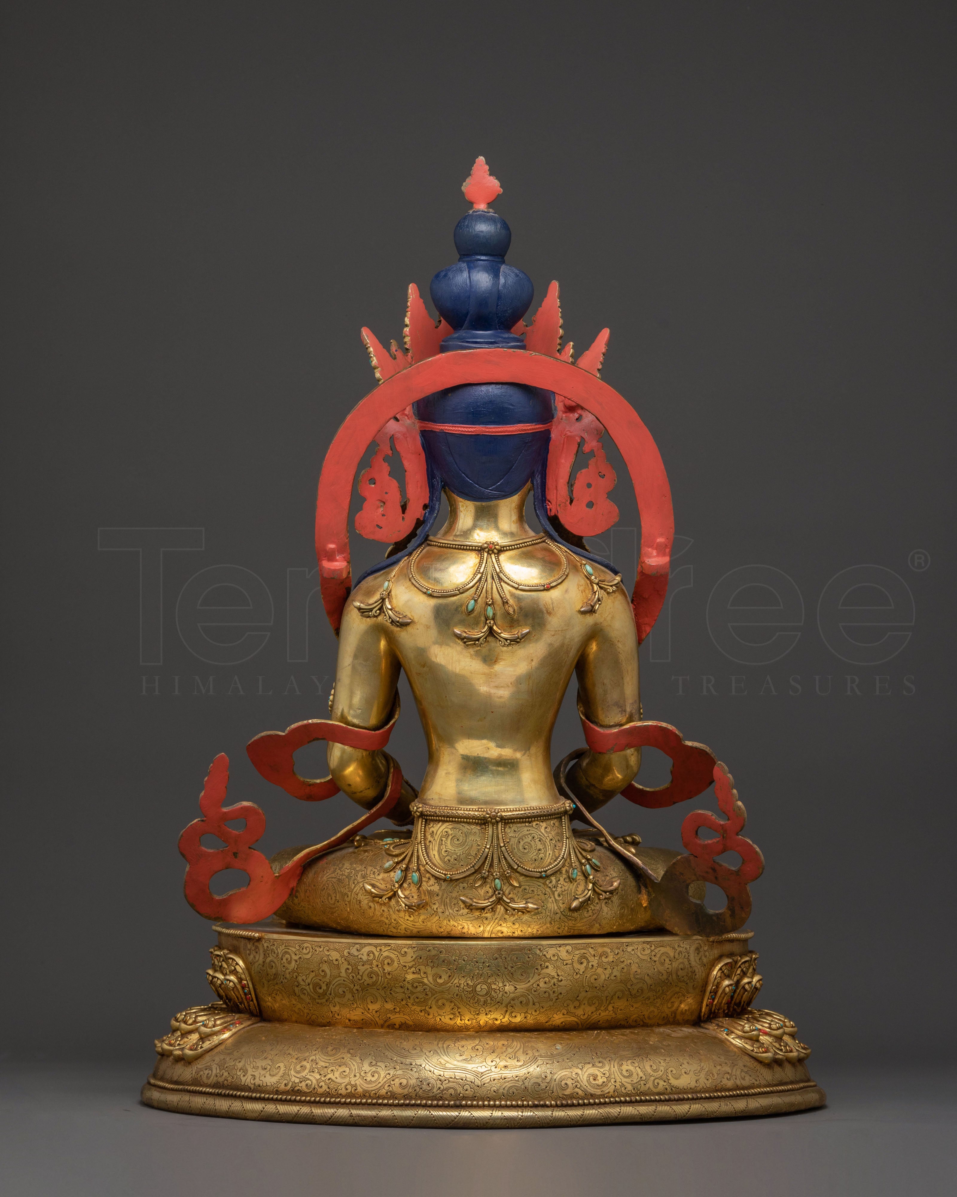 Amitayus Buddha Statue: 24K Gold Gilded | Symbol of Longevity