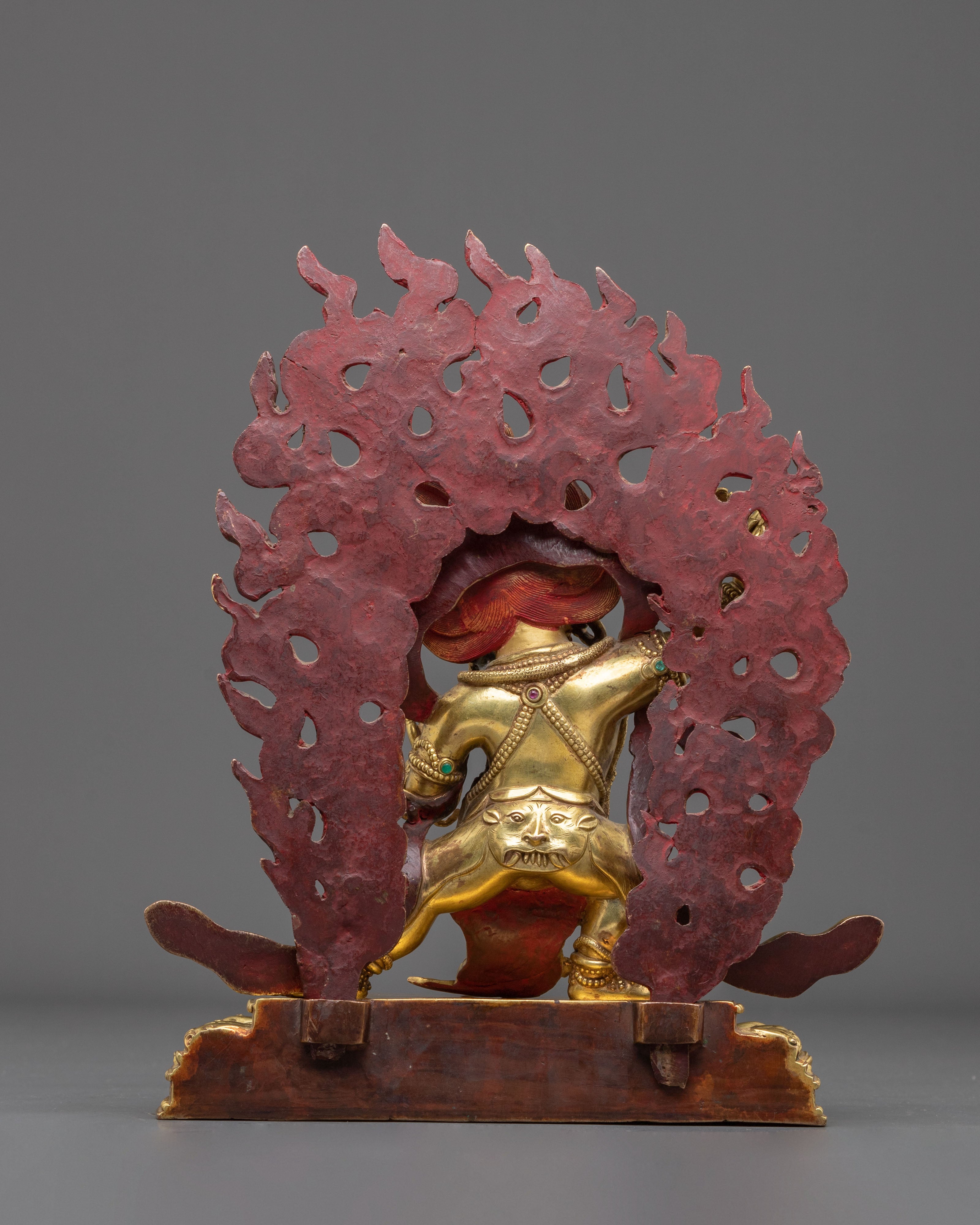 Vajrapani Fire Gold Gilded Figurine | Himalayan Meditation Altar Decor |