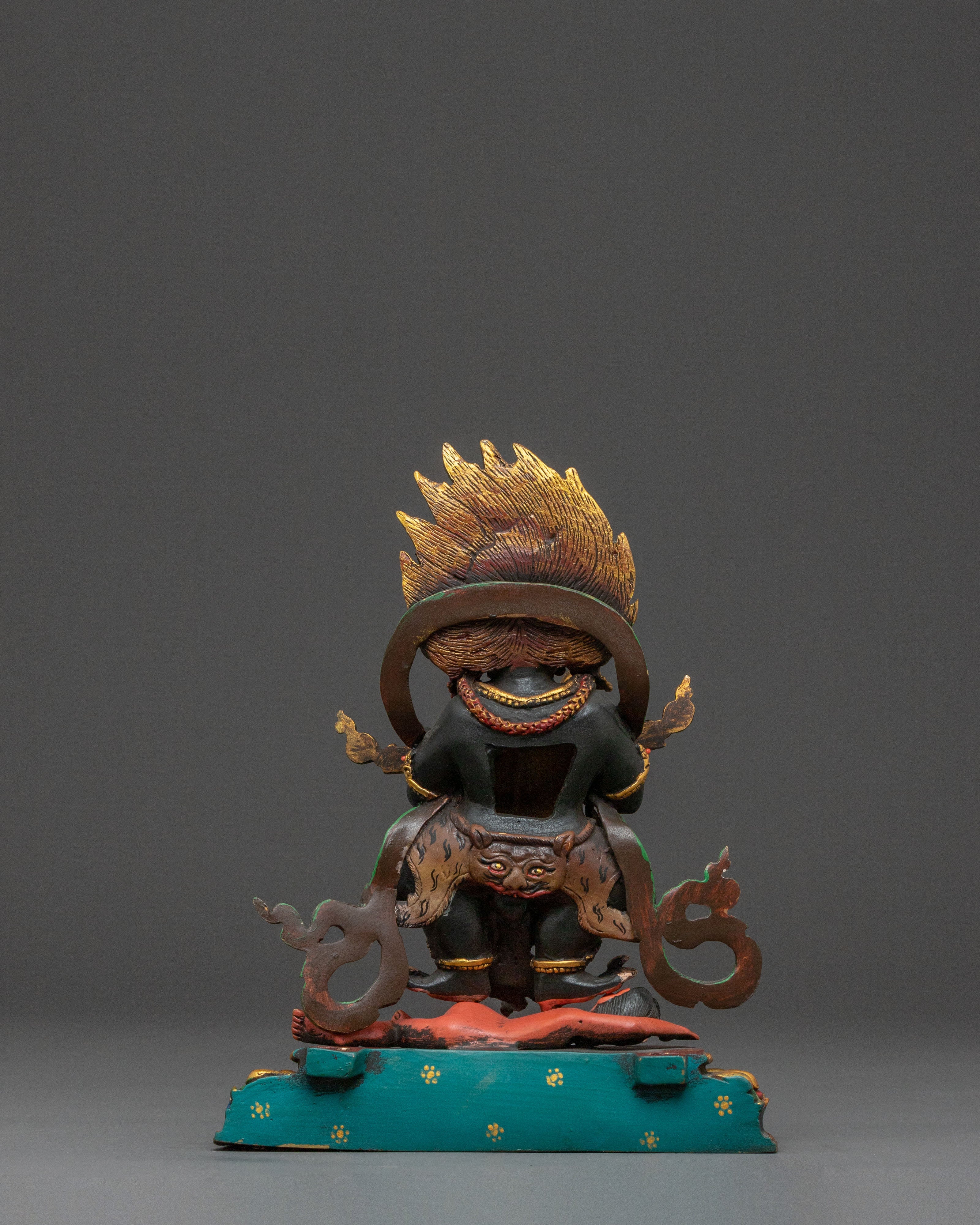 Sakya Mahakala Protection Statue – Hand-Gilded Copper Art