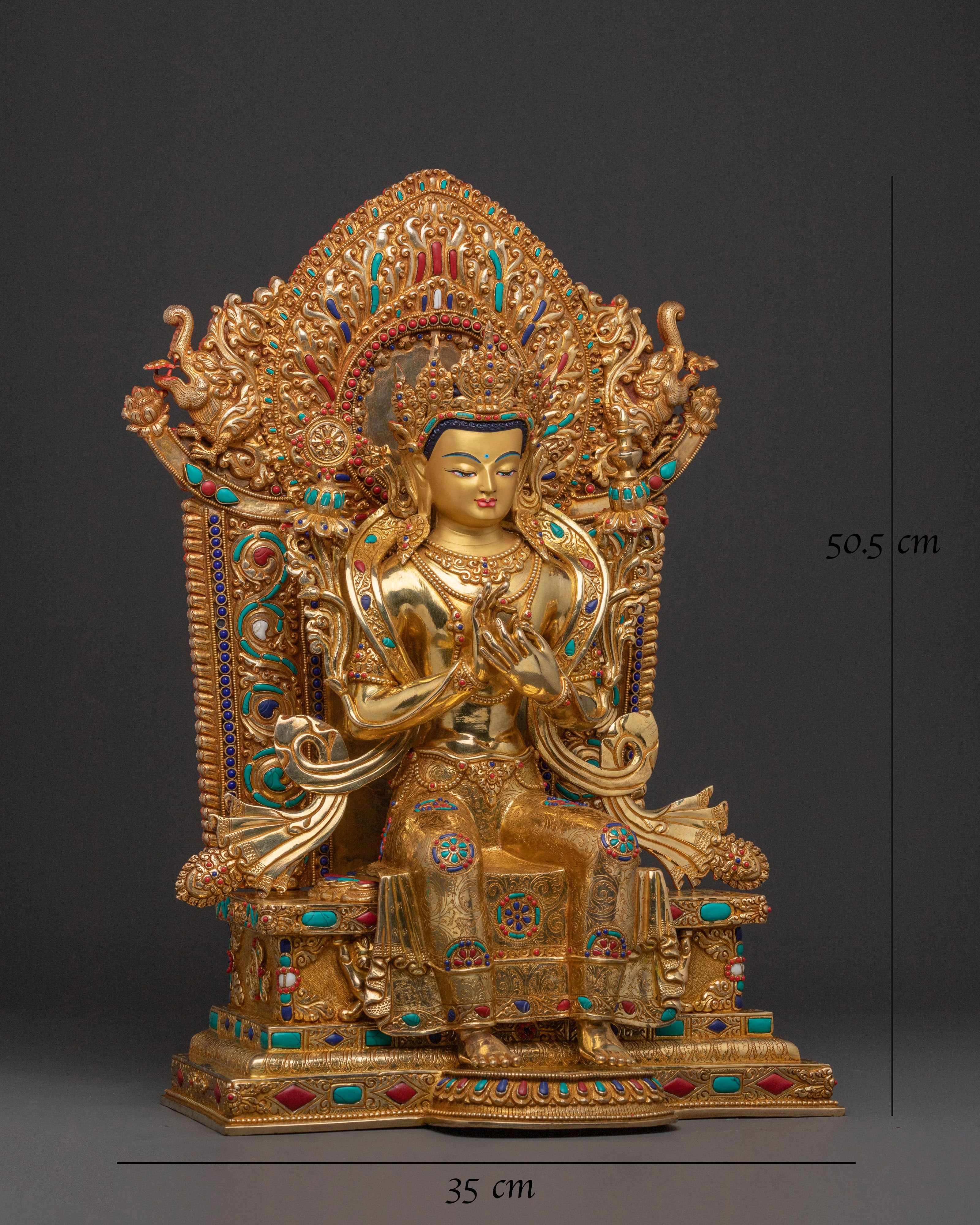 Maitreya Buddha Golden Statue | Compassionate Figure