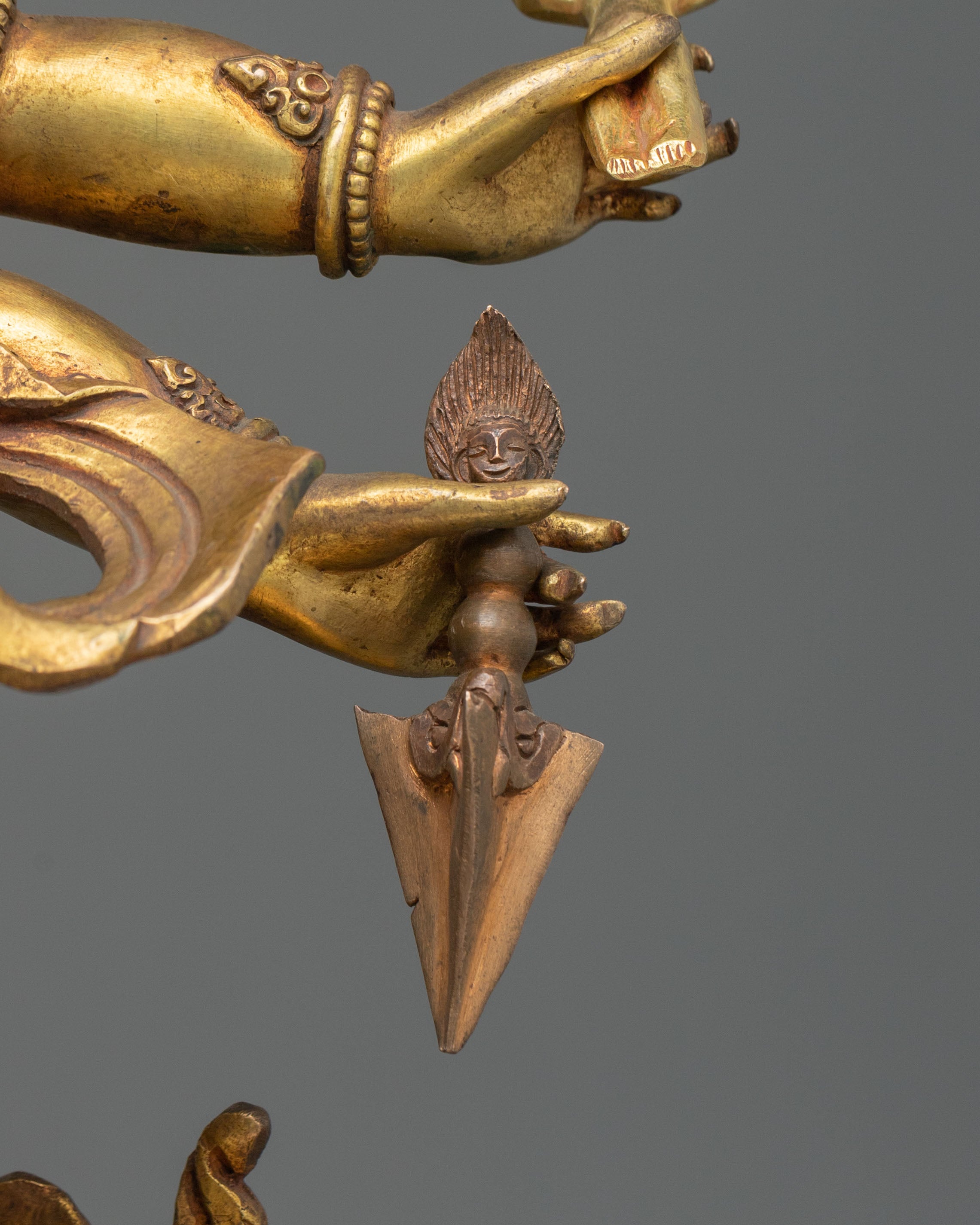 Fierce Heyagriva: 24K Gold Gilded Copper Statue