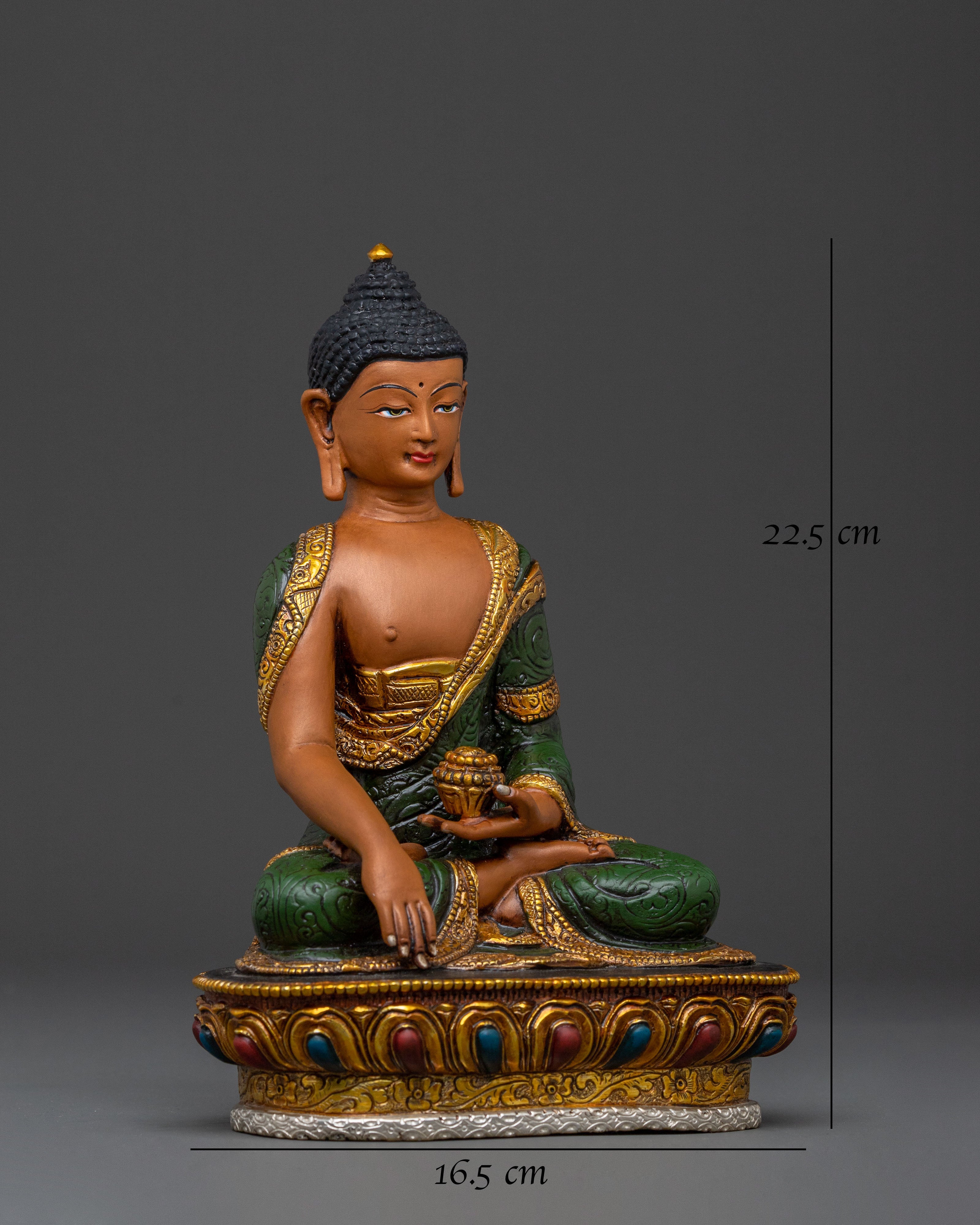 Shakyamuni Buddha Dharma Path Statue – Handcrafted Silver-Plated Serenity