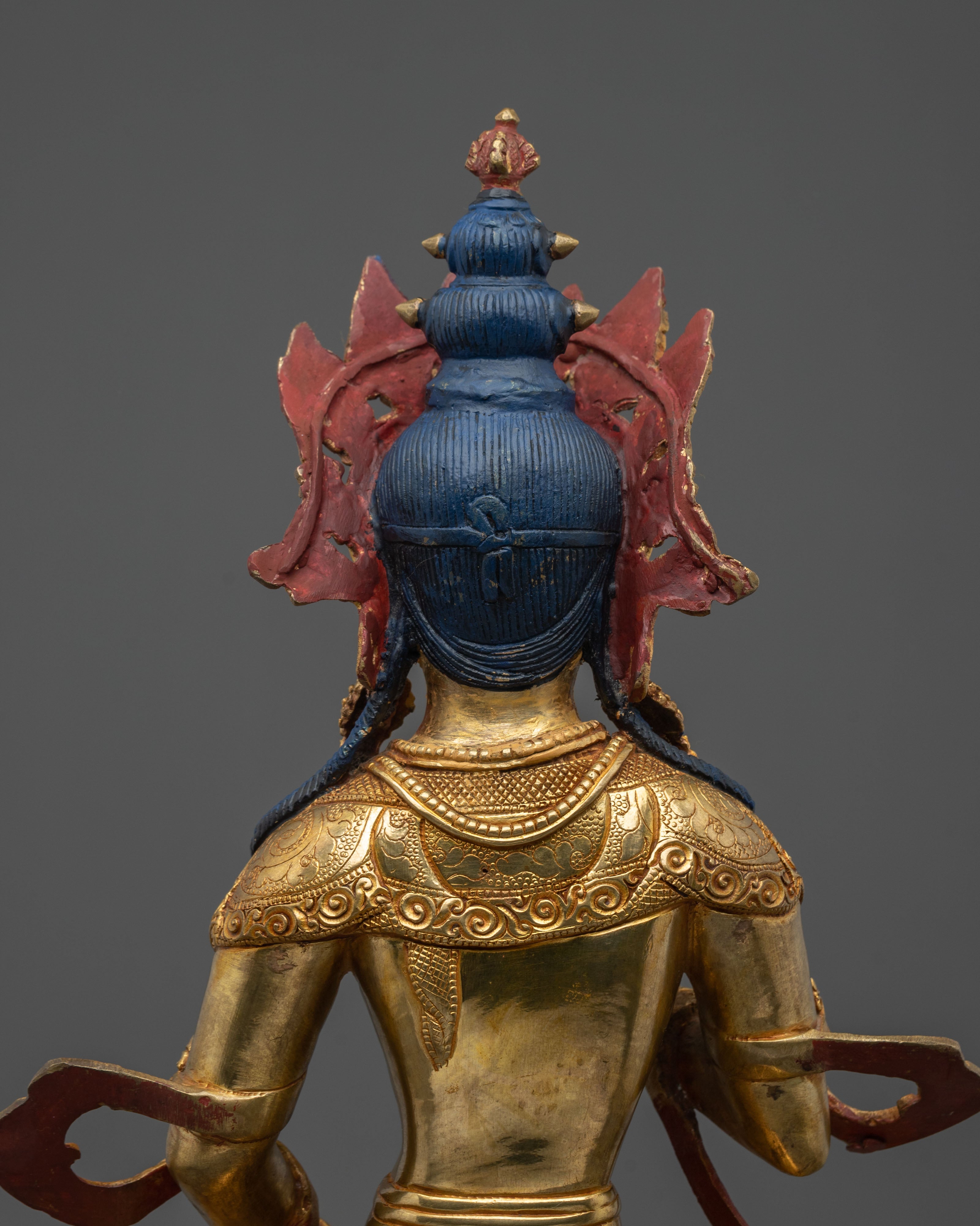 Vajrasattva Golden Statue Adorned with Gemstones