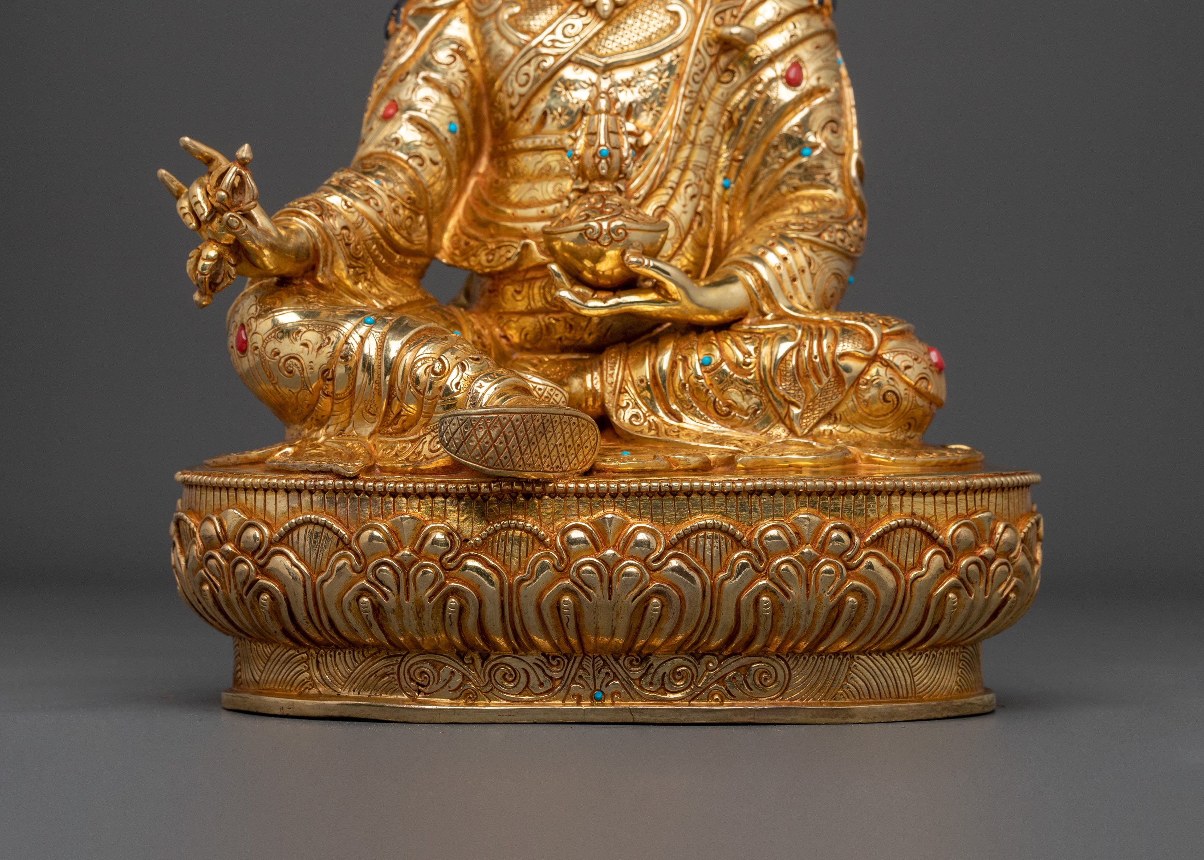Guru Rinpoche Meditation Statue | Handcrafted Copper Altar Decor