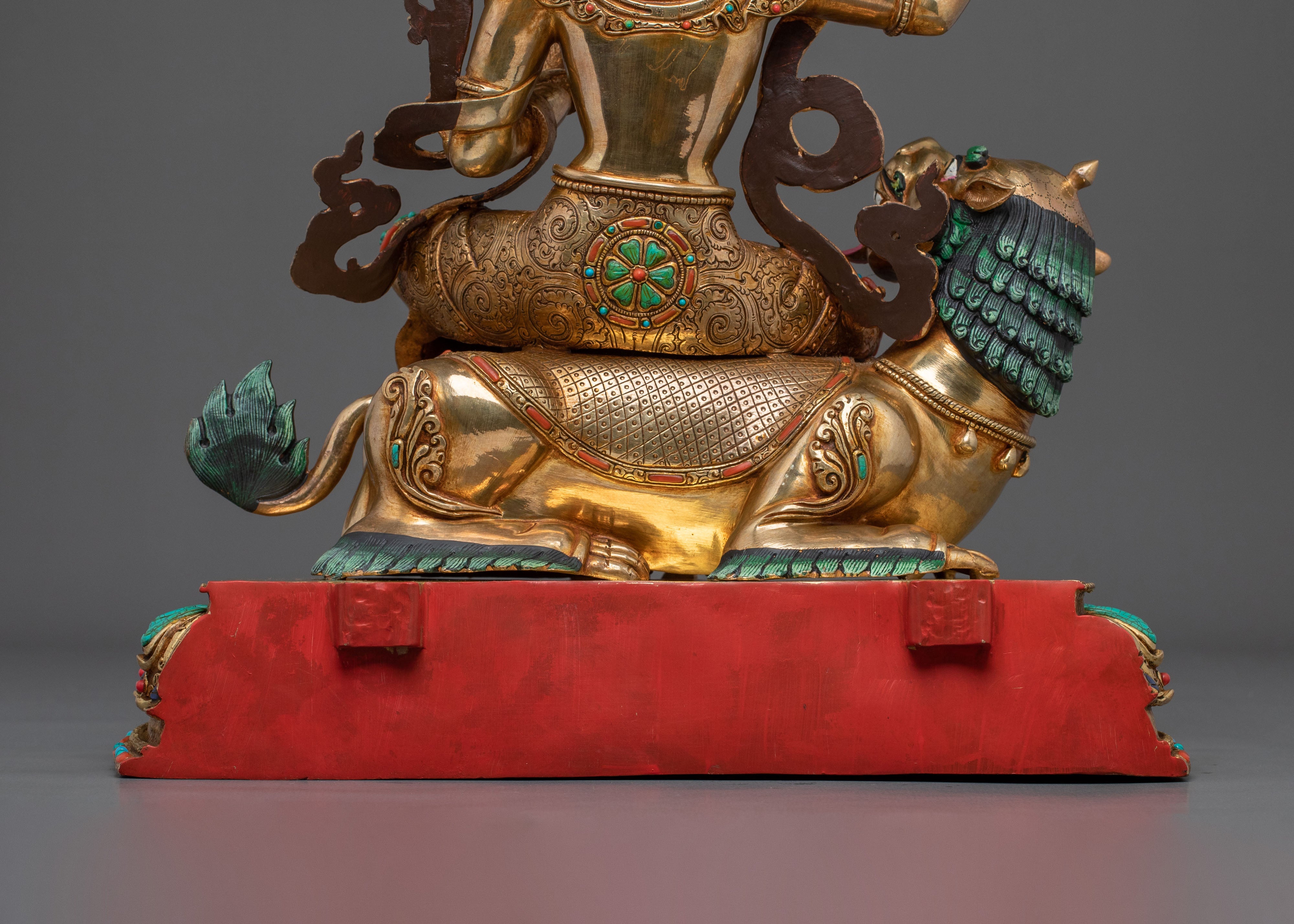 Simhanada Manjushri Sculpture | Tibetan Wisdom Bodhisattva