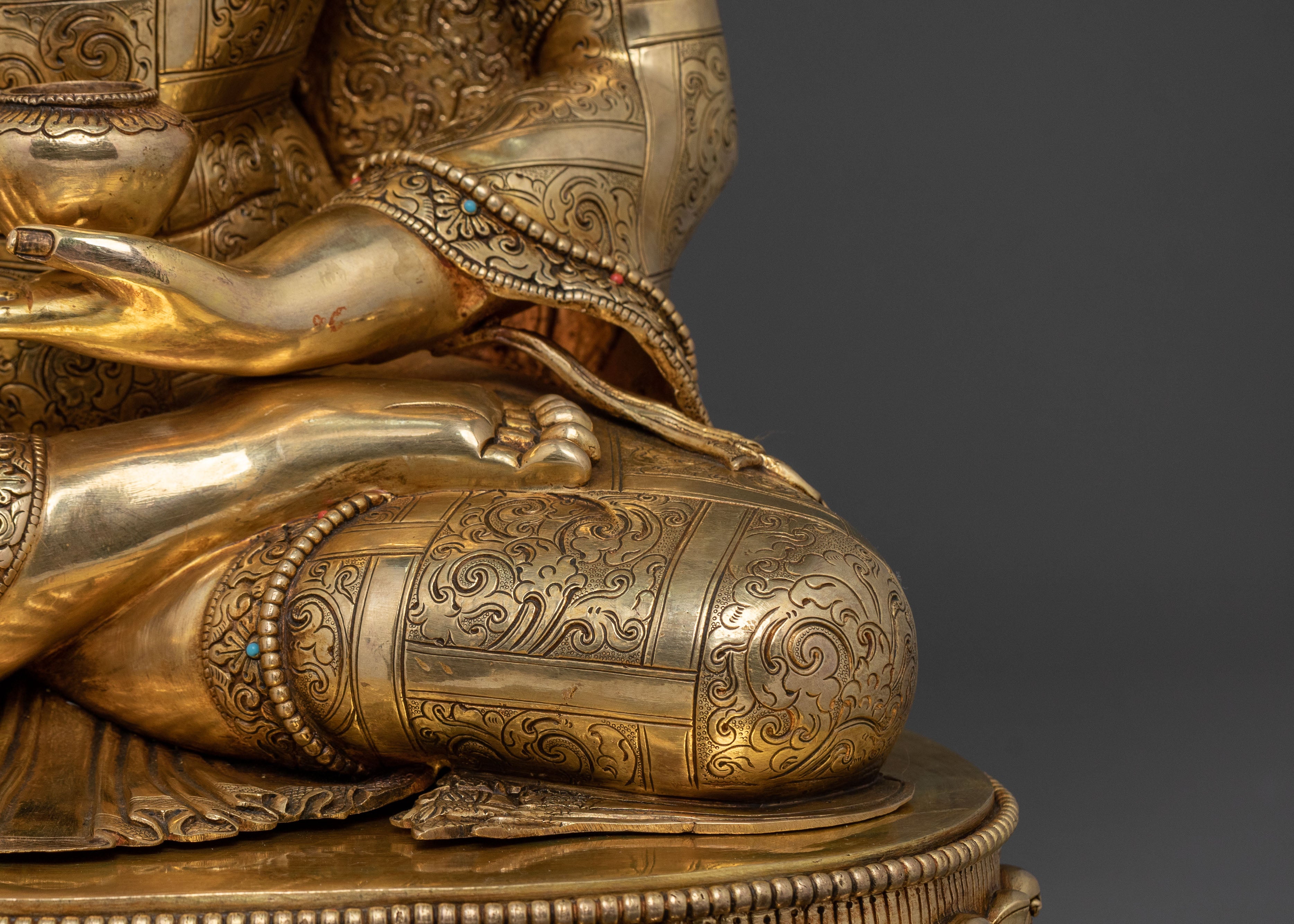 Shakyamuni Buddha with Disciples Handcrafted Statue Set