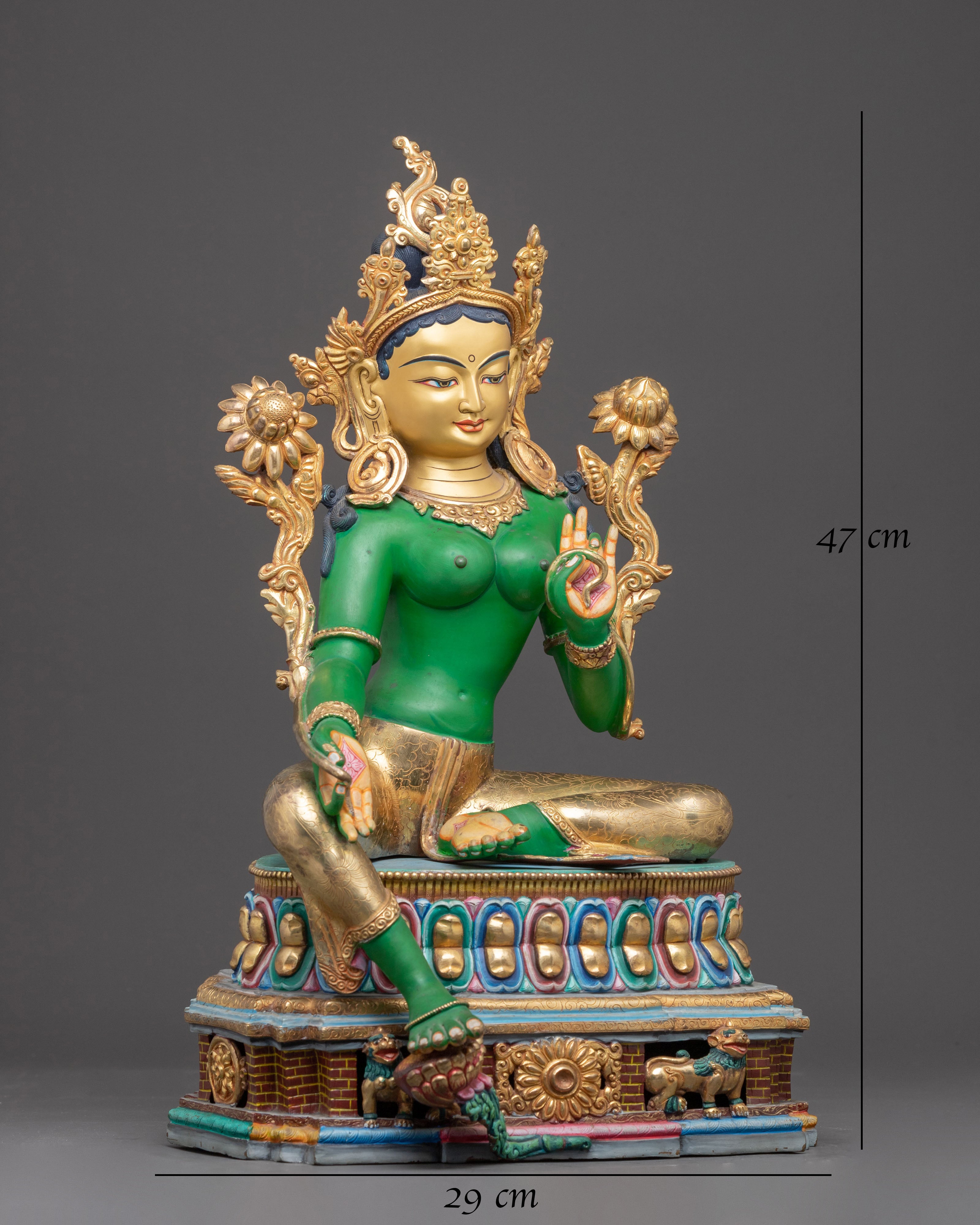 Peaceful Statue of Mother Green Tara