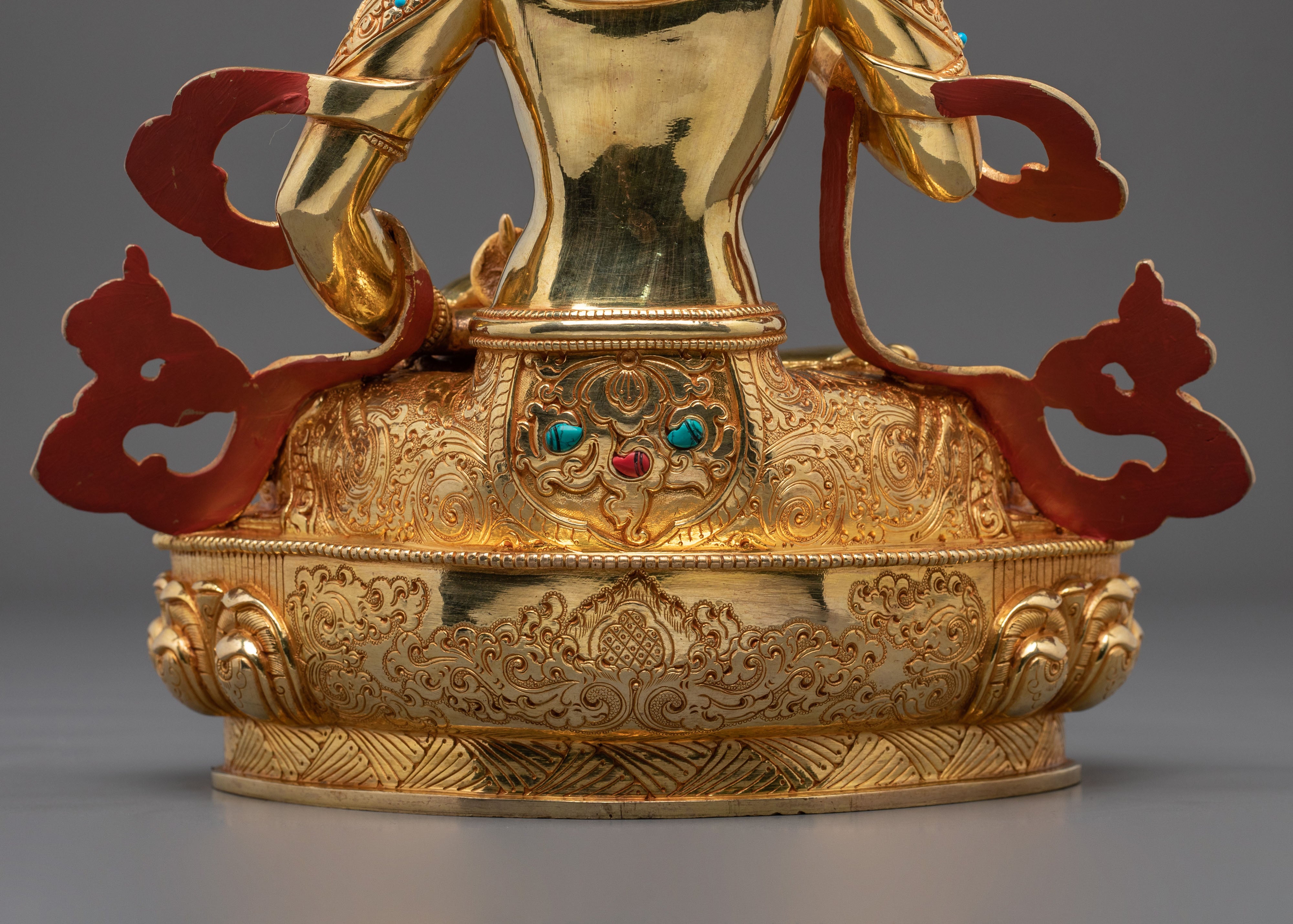 Vajrasattva Statue | 24K Gold Gilded Tibetan Deity Figurine