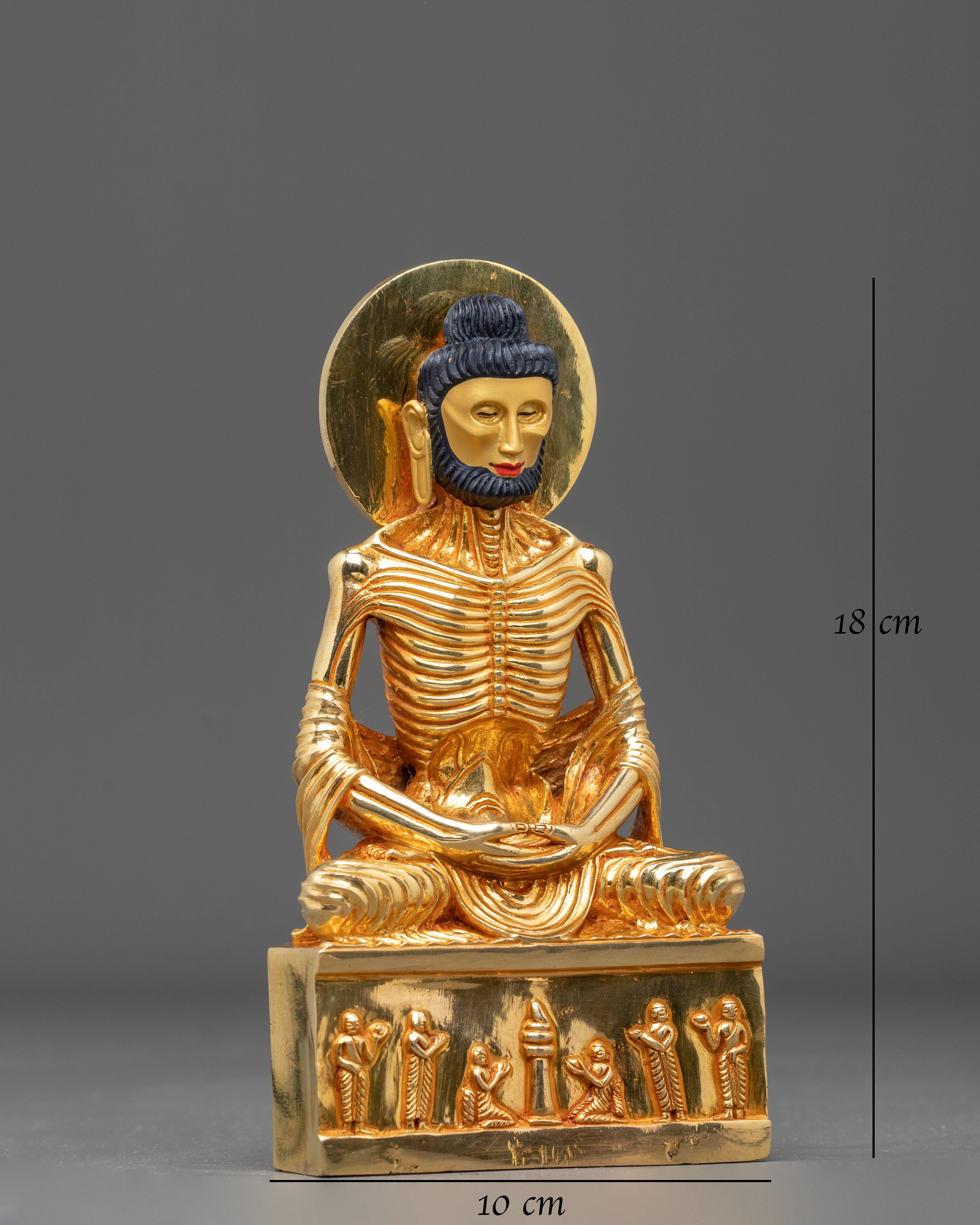 Fasting Buddha Statue | 24K Gold Gilded Figurine