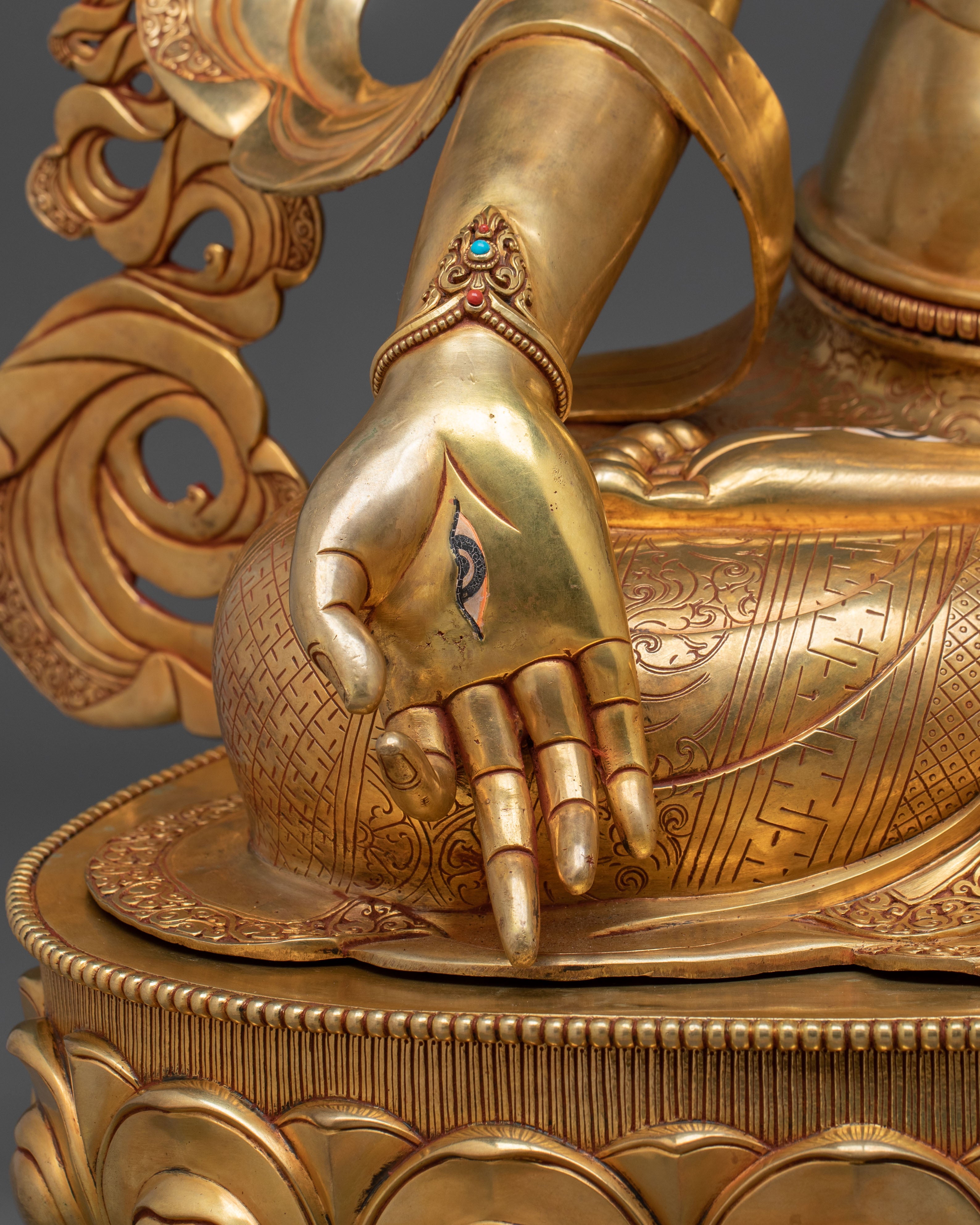Goddess White Tara Statue | 104-cm 24K Gold Gilded Figurine