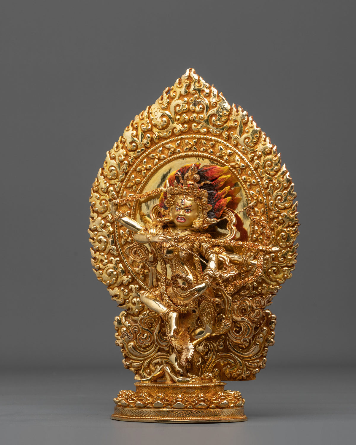 Handmade Kurukulla Red Tara Sculpture | 24K Gold Gilded