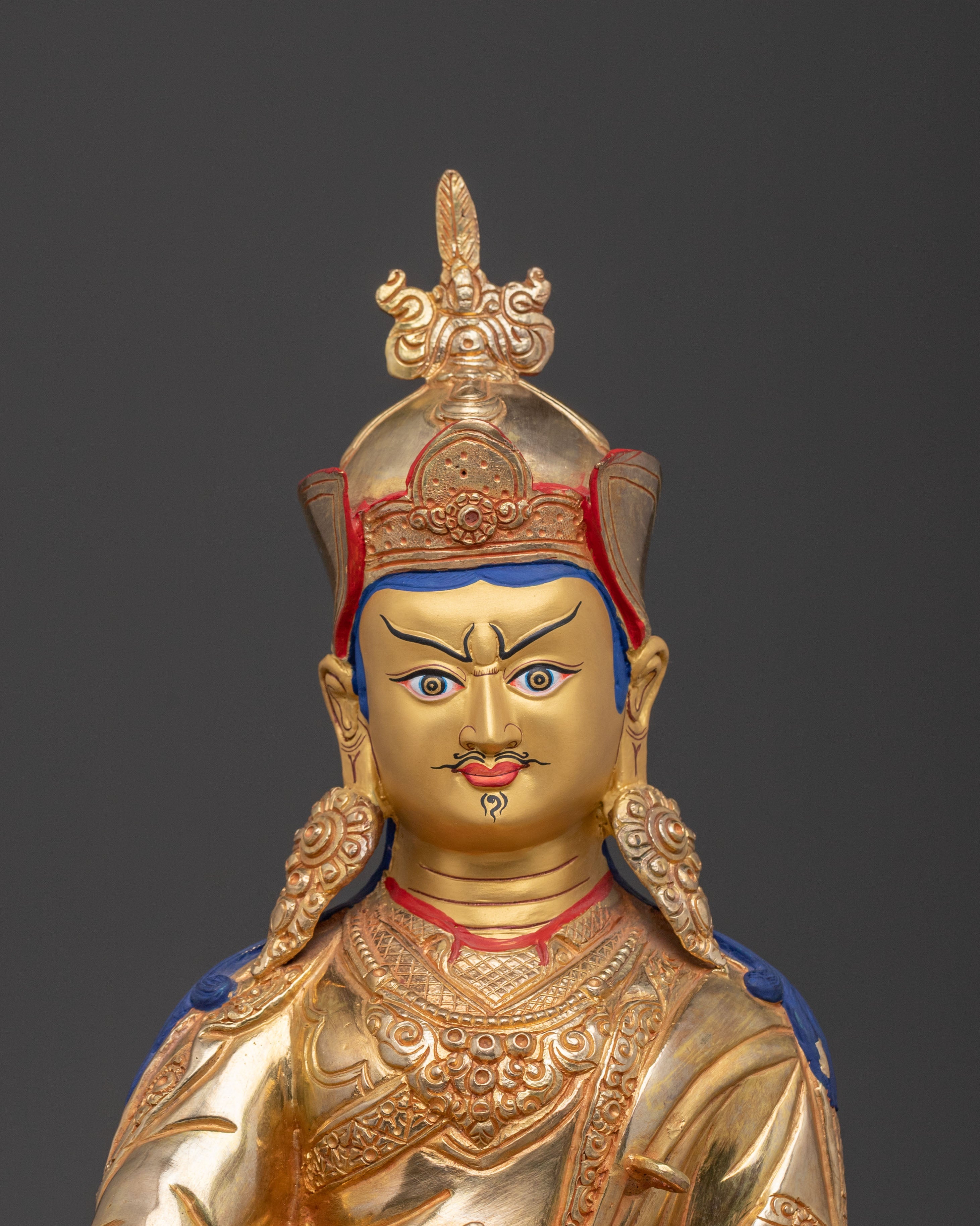 Guru Rinpoche Statue | 24K Gold Gilded Figure