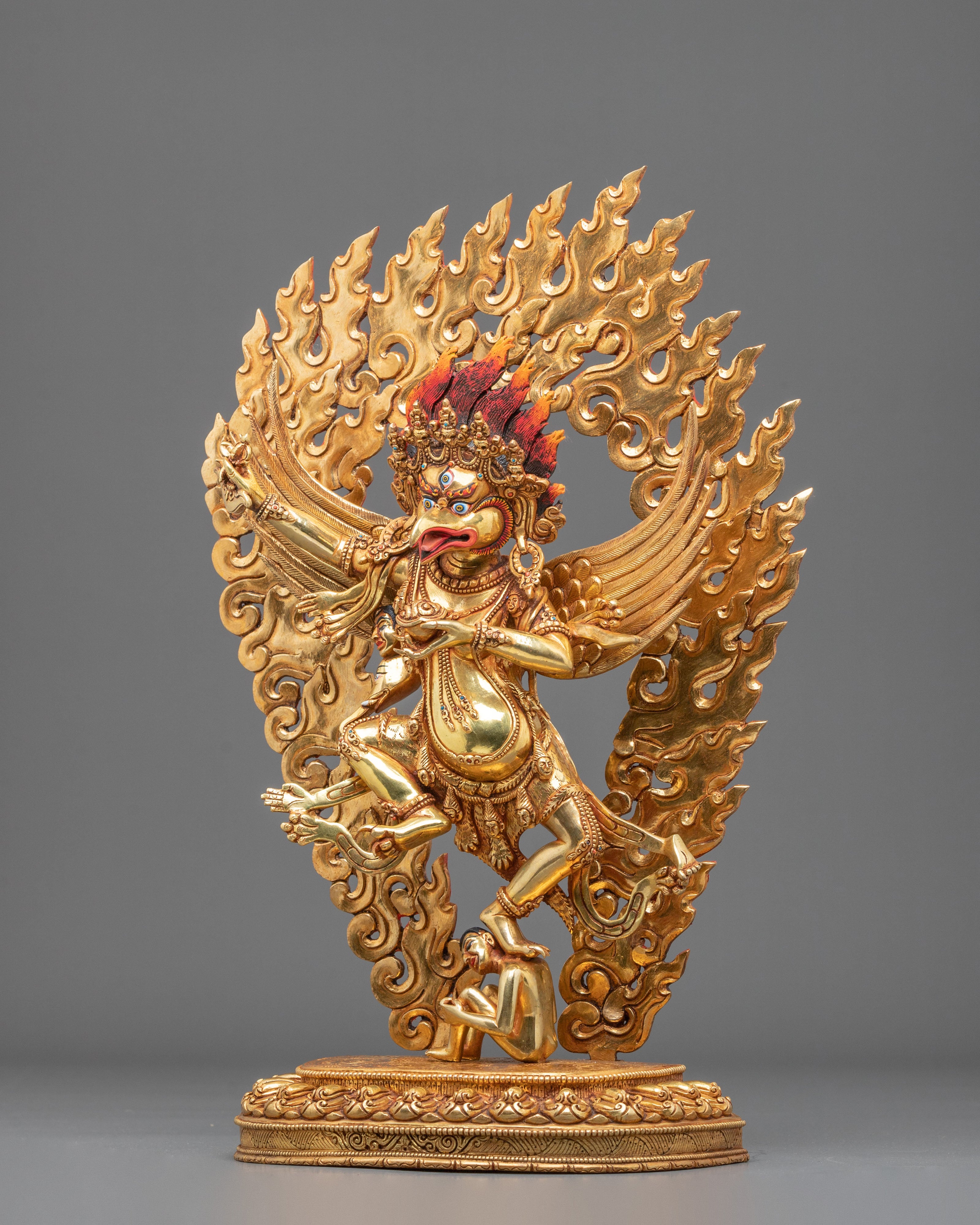 Garuda Spiritual Statue | Handcrafted 24K Gold Gilded Figurine