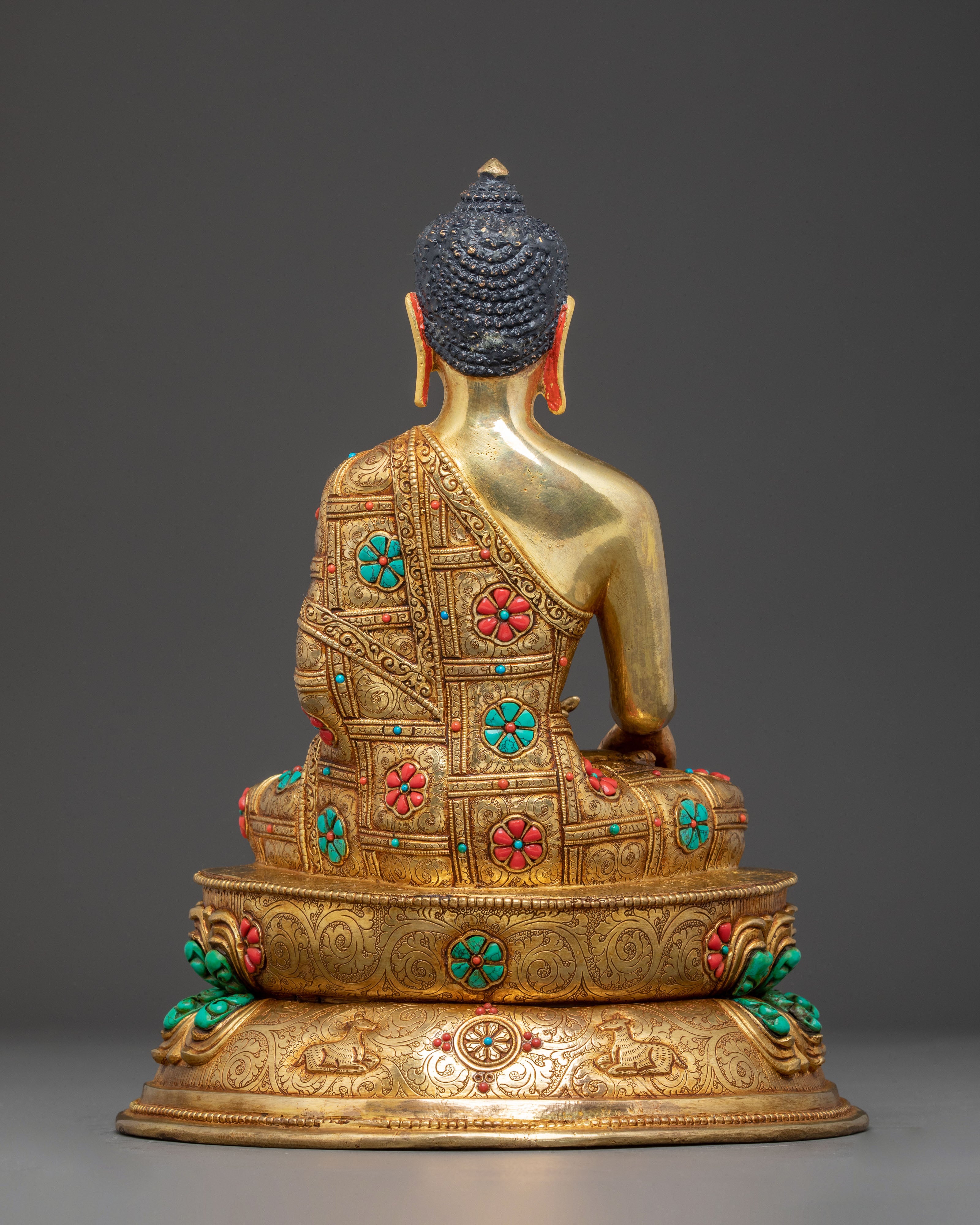 Handcrafted Radiant Sculpture of Buddha Shakyamuni | Himalayan Copper Art