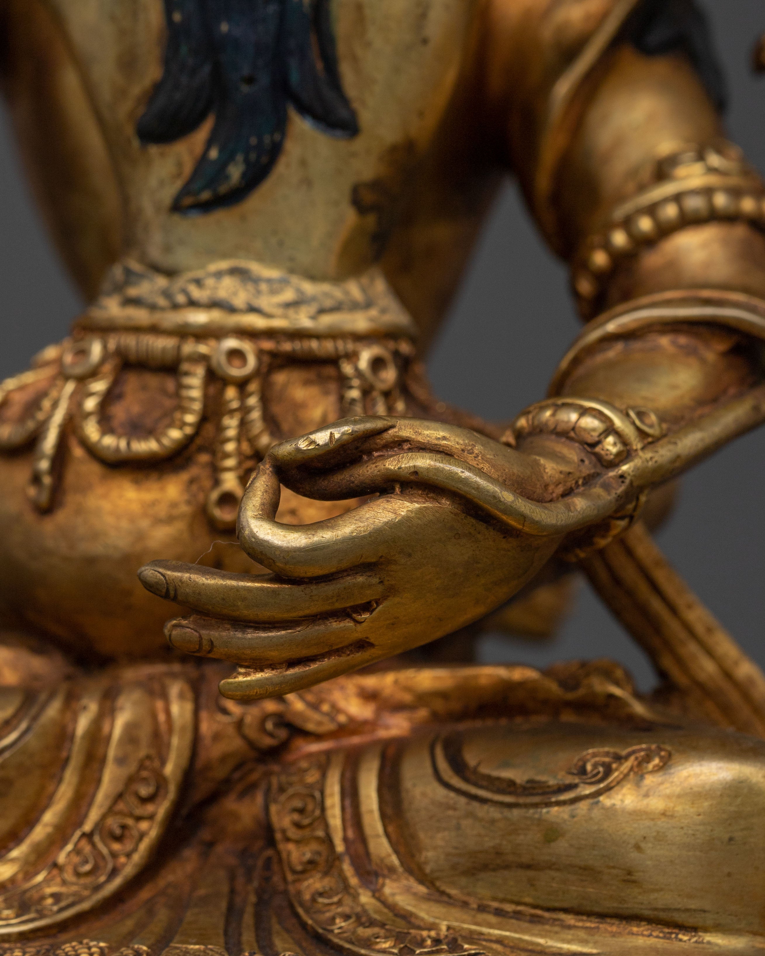 Wisdom Bodhisattva Manjushri Golden Sculpture