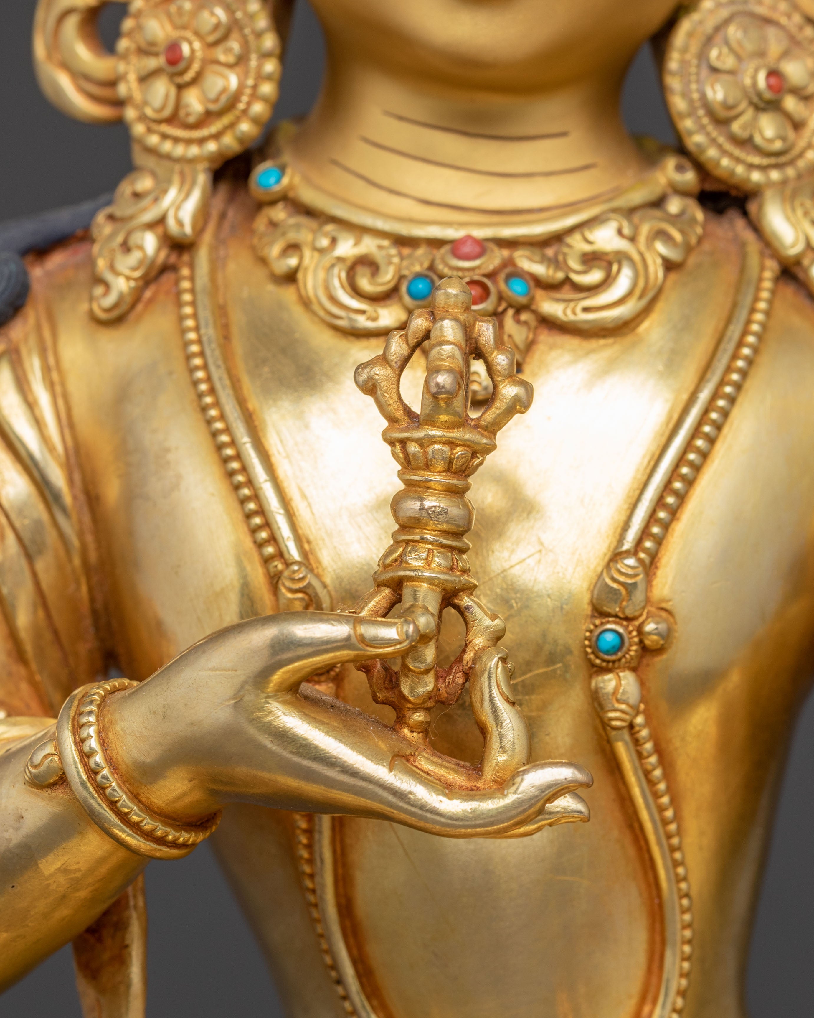 Handmade Dorje Sempa Statue of Purification - Exquisite Gold Gilded