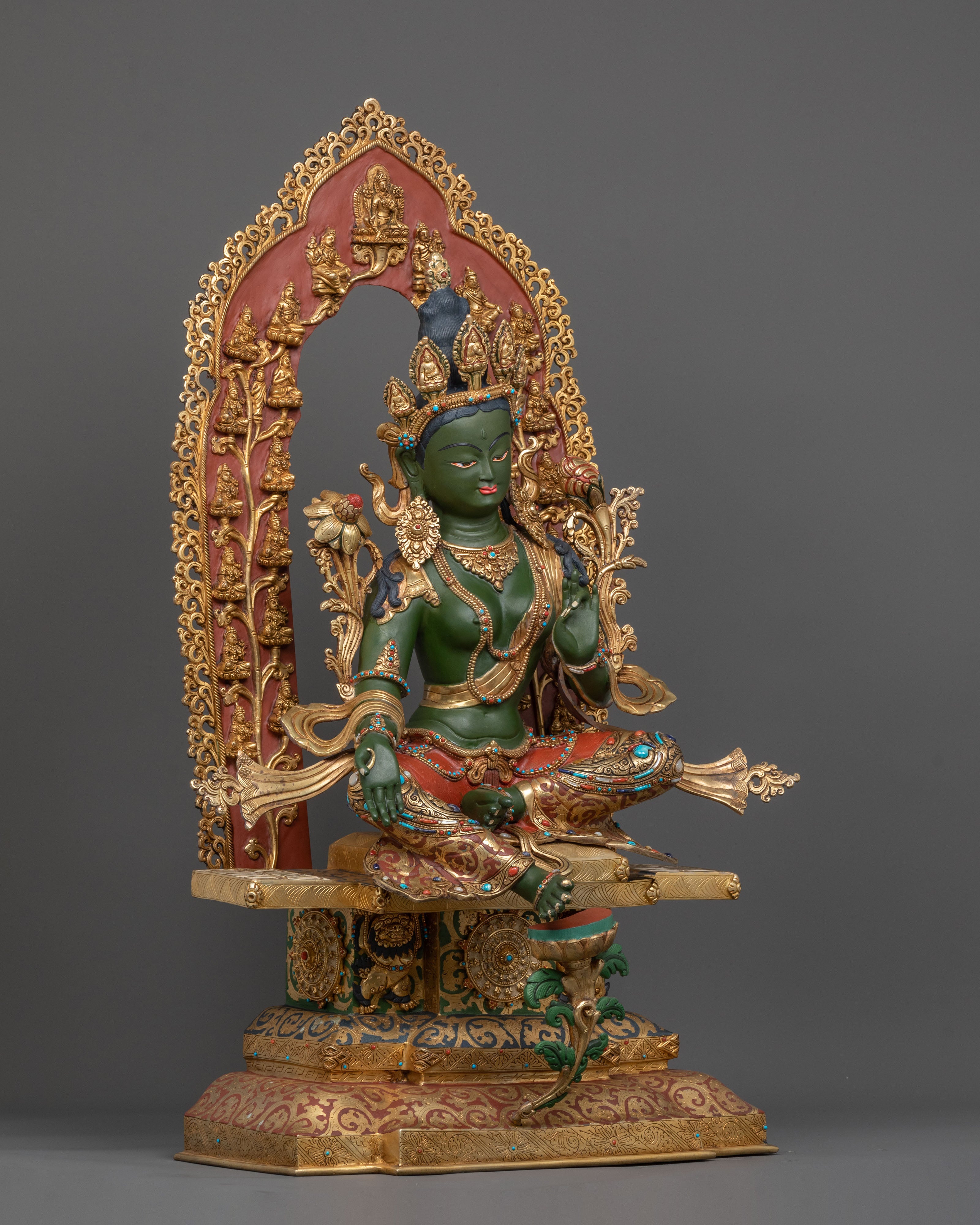 Handmade Green Tara Spiritual Statue | Home Decor