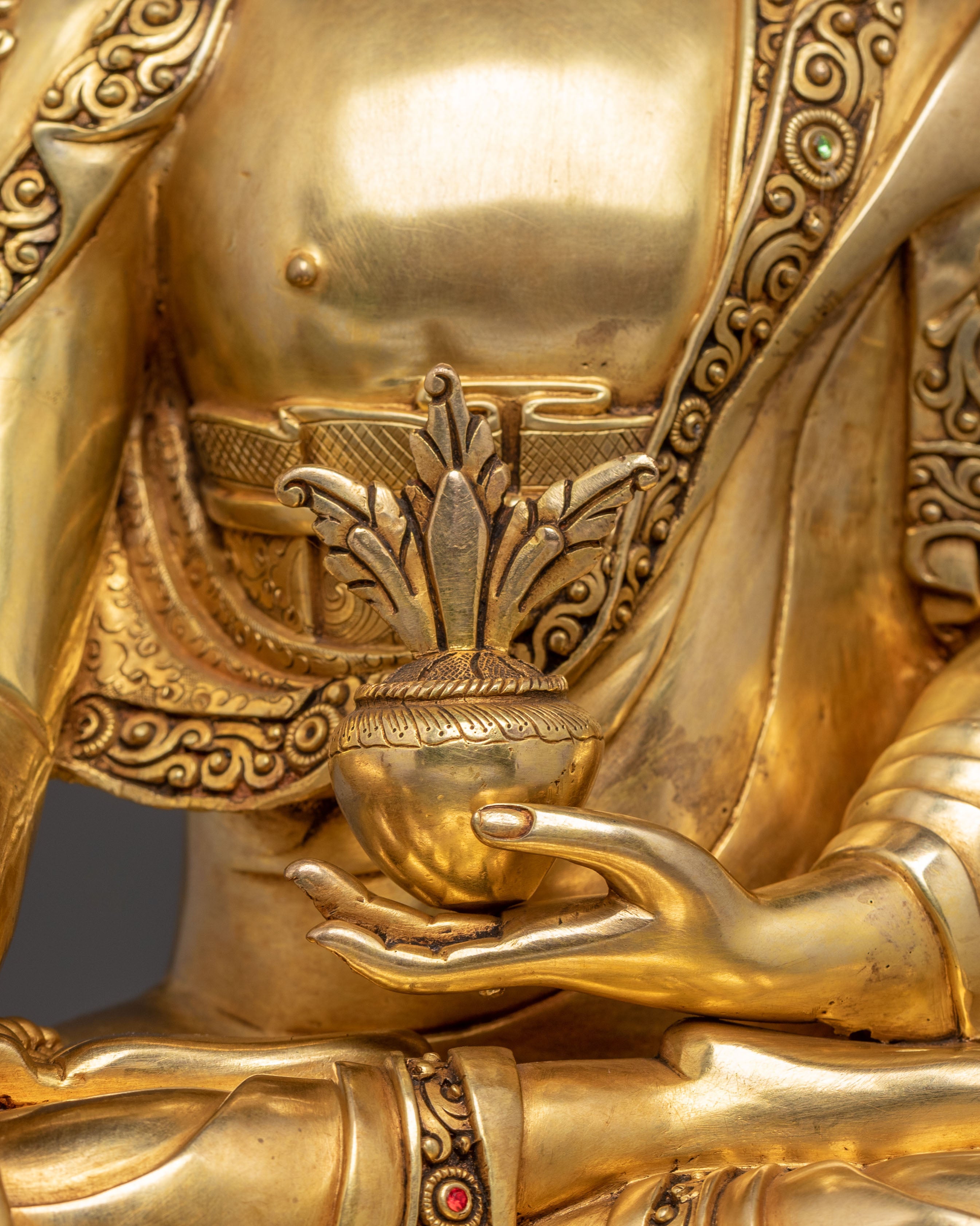 Handmade Medicine Buddha with Healing Power – 24K Gold Gilded