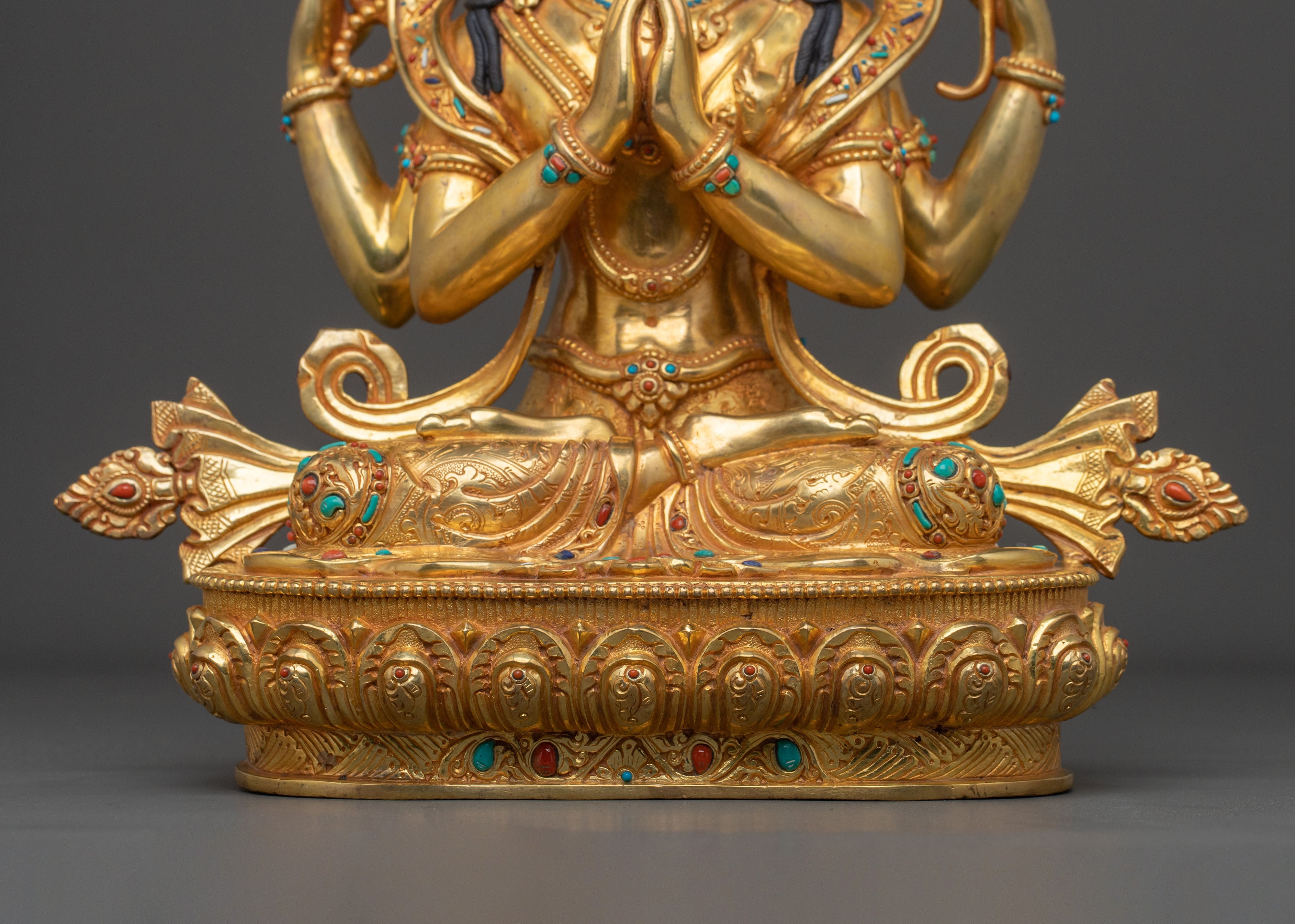 Handmade Four Armed Chenrezig Sculpture | Home Decor