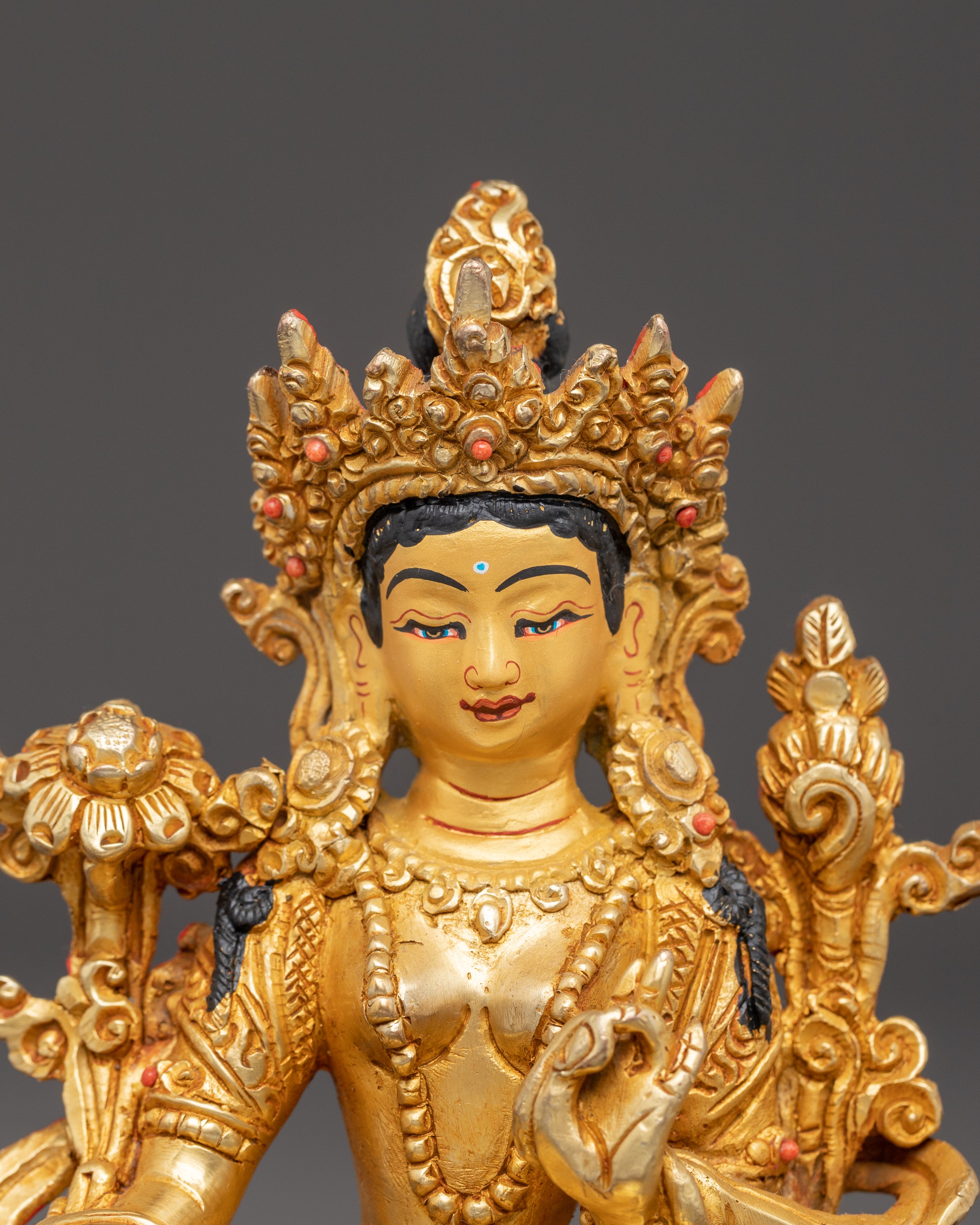 Mother Shyama Tara Golden Statue | Embodiment of Compassionate Action