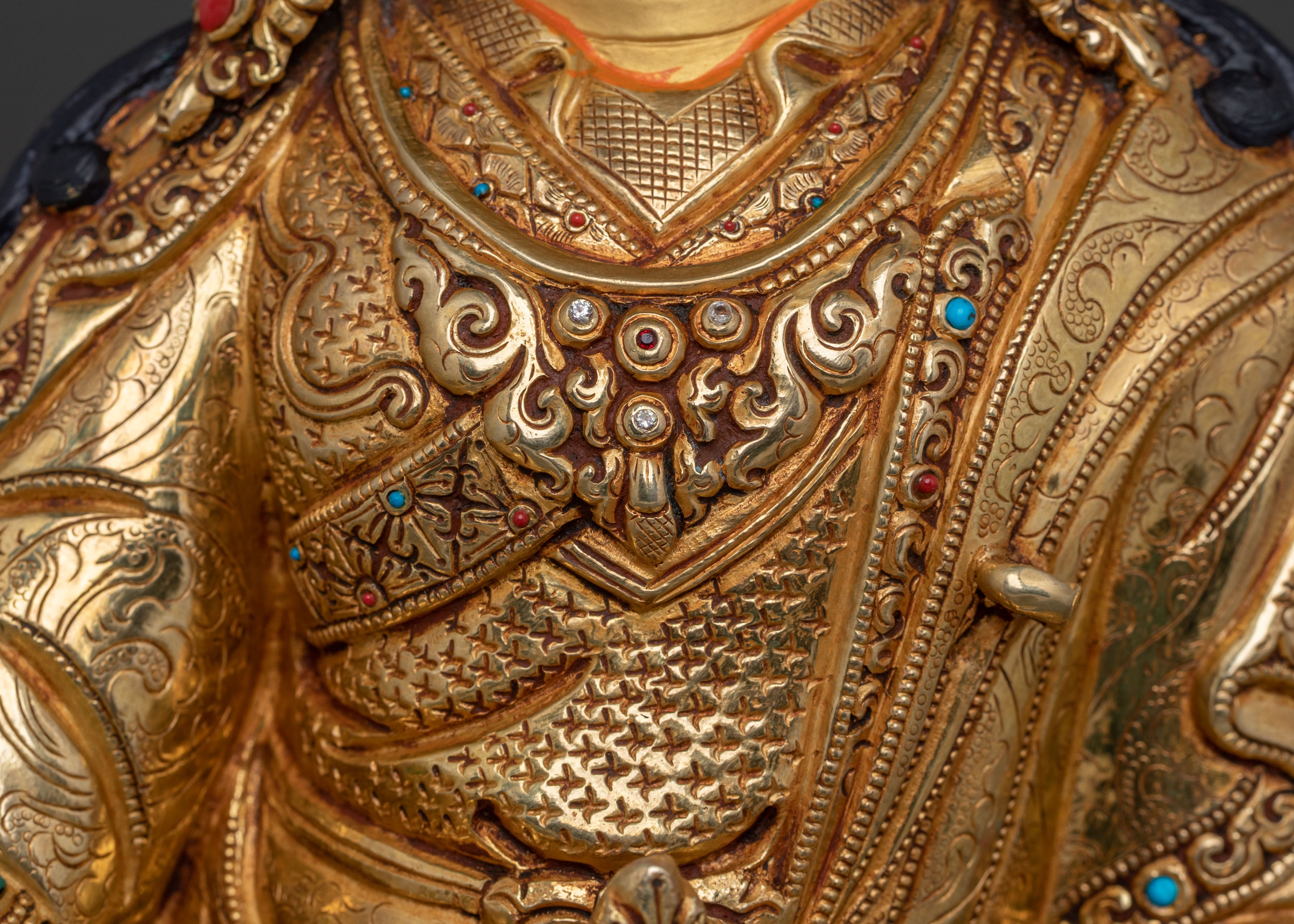Guru Rinpoche Statue | 24K Gold Gilded Buddhist Master