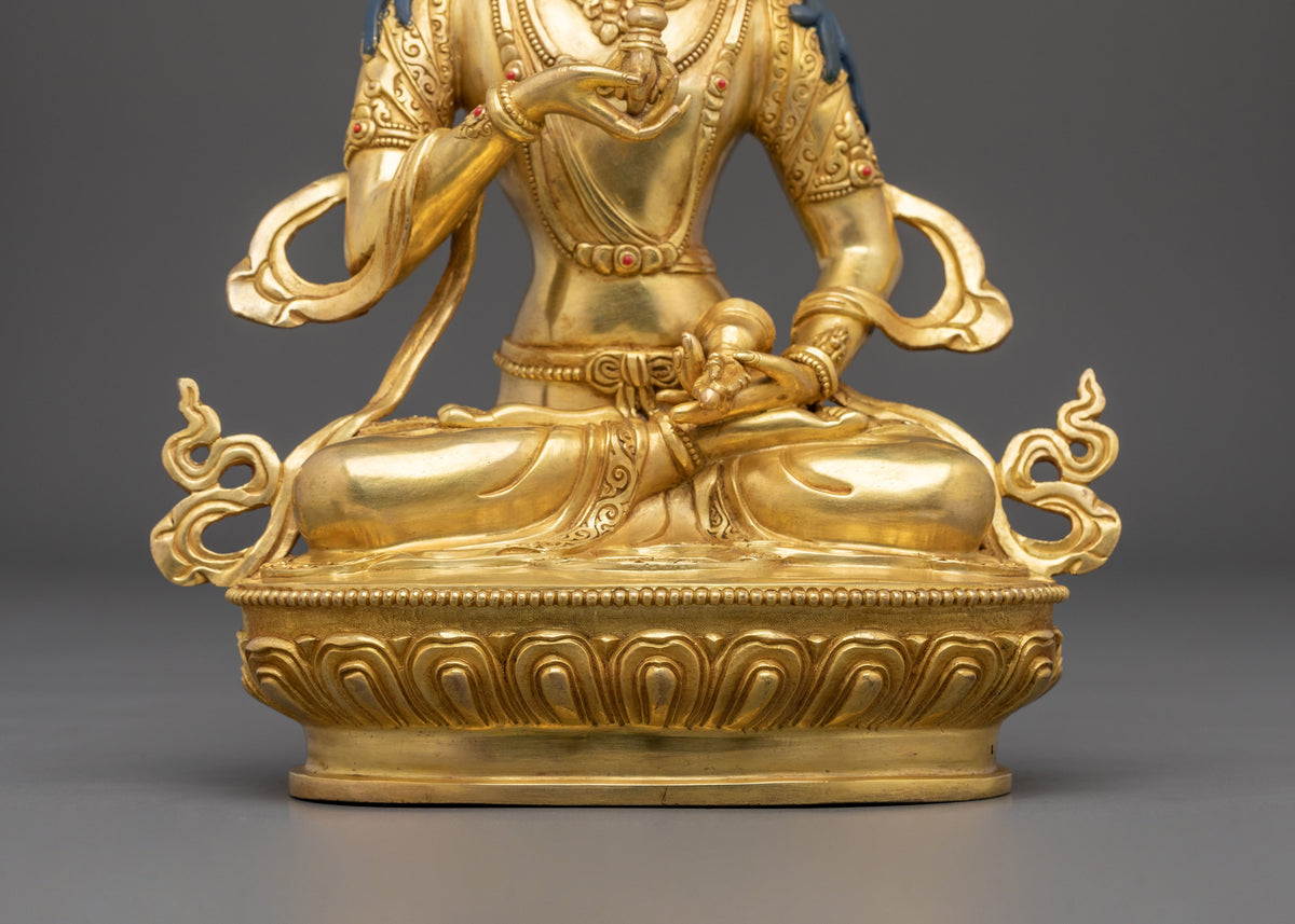 Vajrasattva Fire Gold Gilded Statue | Tibetan Deity Figurine