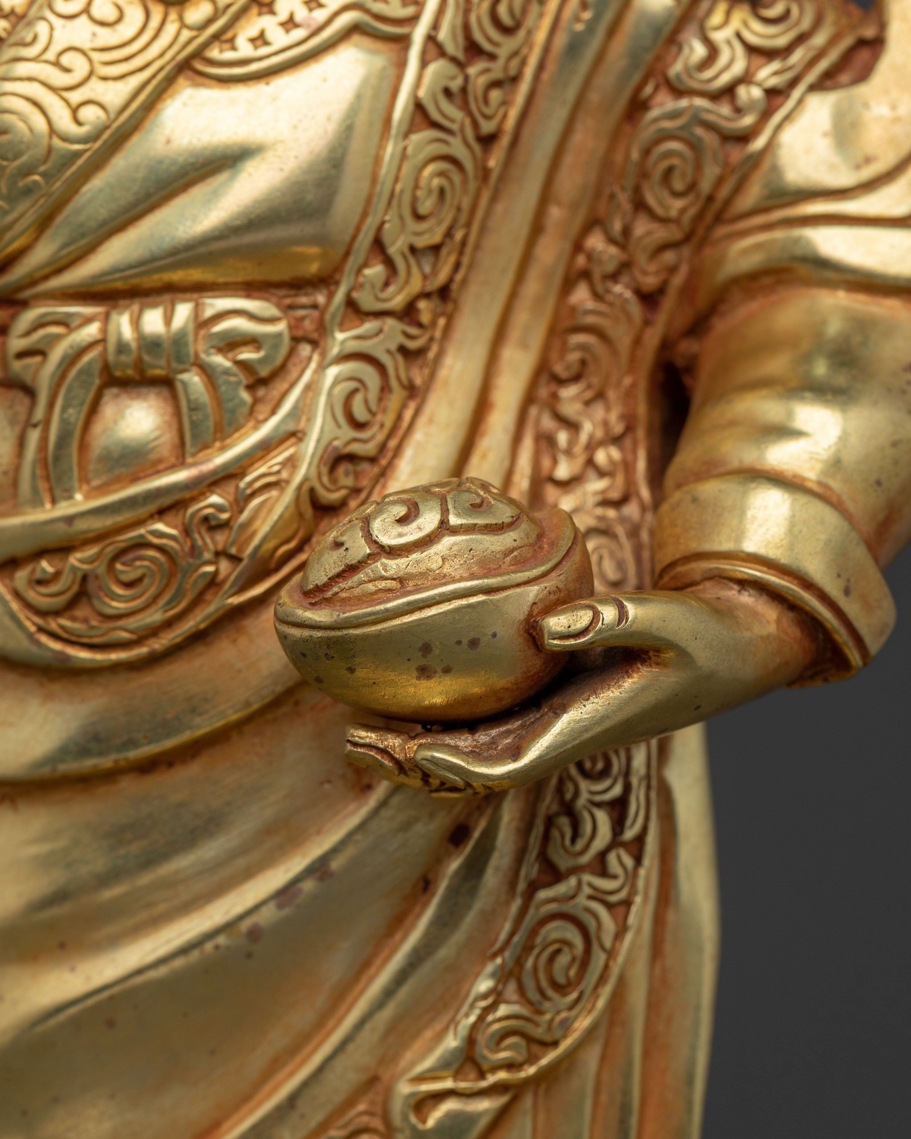 Dancing Guru Rinpoche: 24K Gold Gilded Figurine