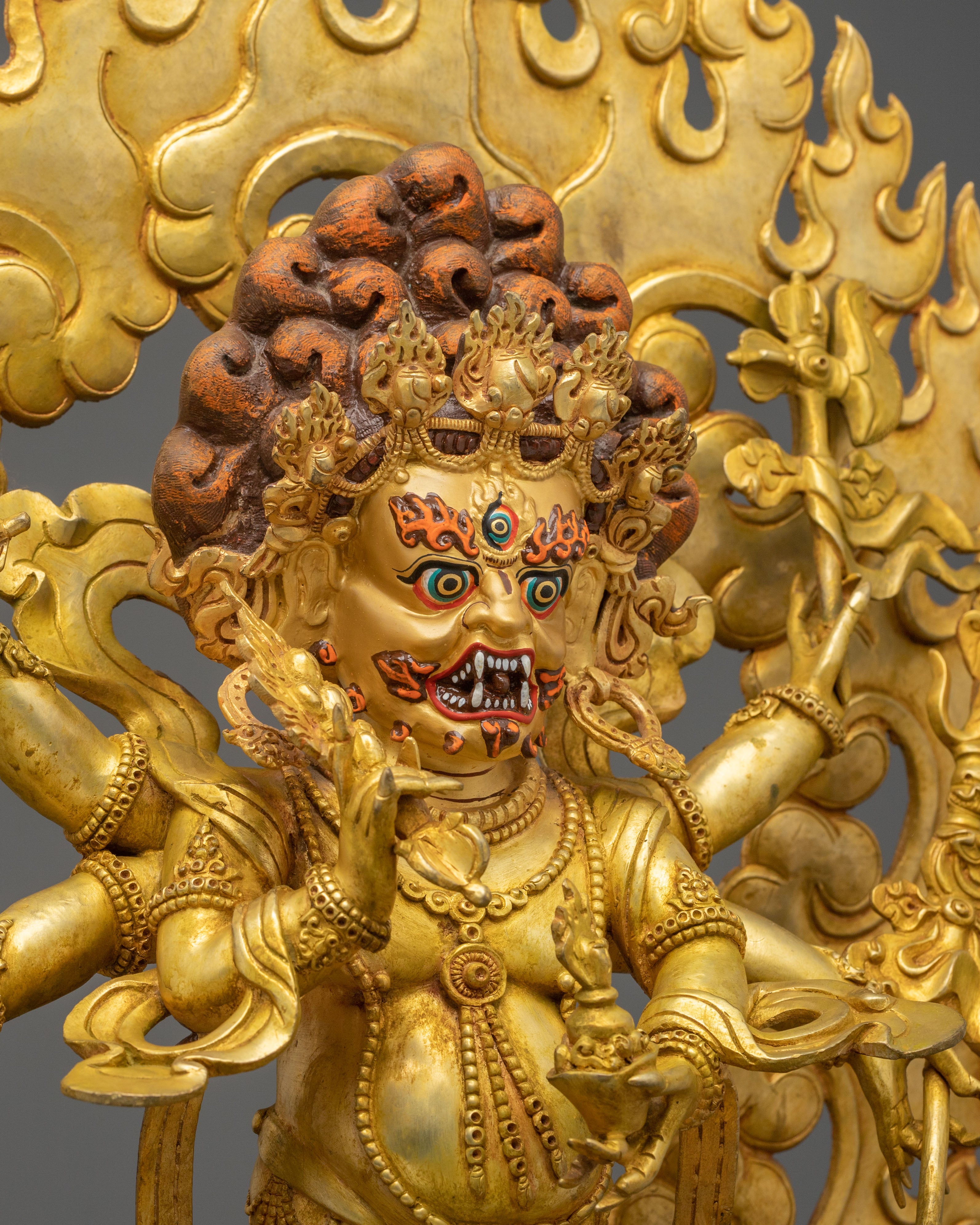 White Mahakala Sculpture | Tibetan Buddhist Protector