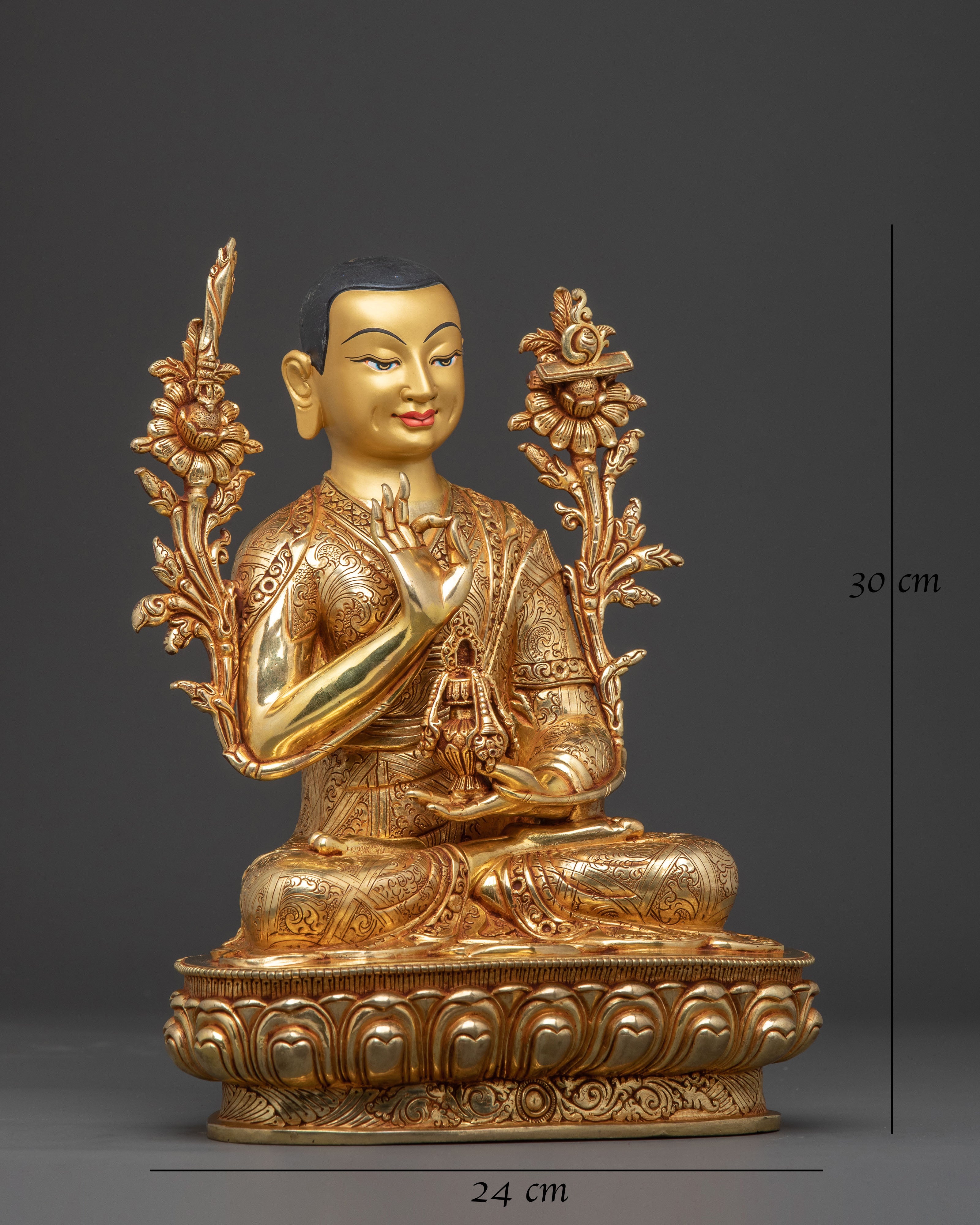 Tsongkhapa Spiritual Statue – 24K Gold Gilded